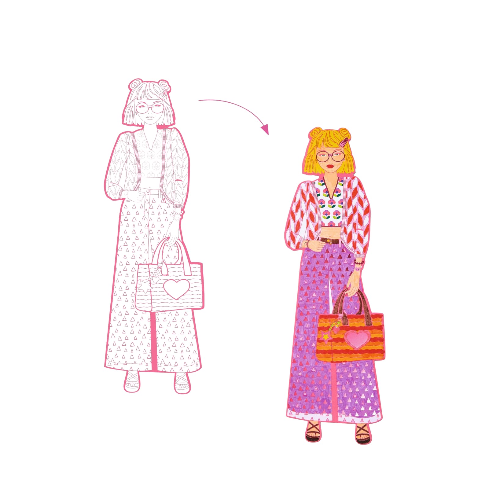 Colouring Fashion Craft Set - Nina and Friends