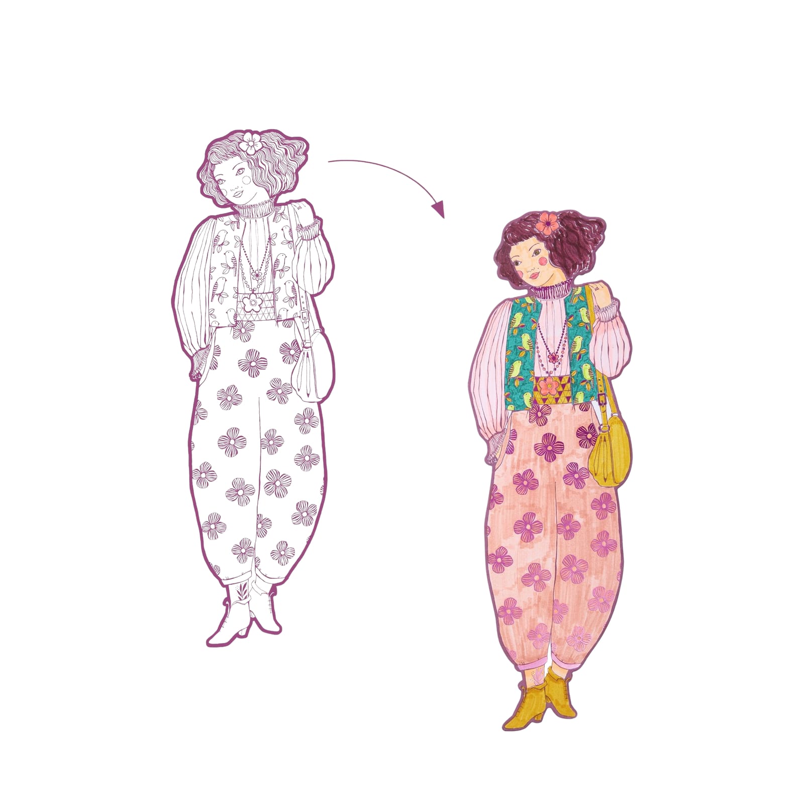 Colouring Fashion Craft Set - Rosemary and Friends