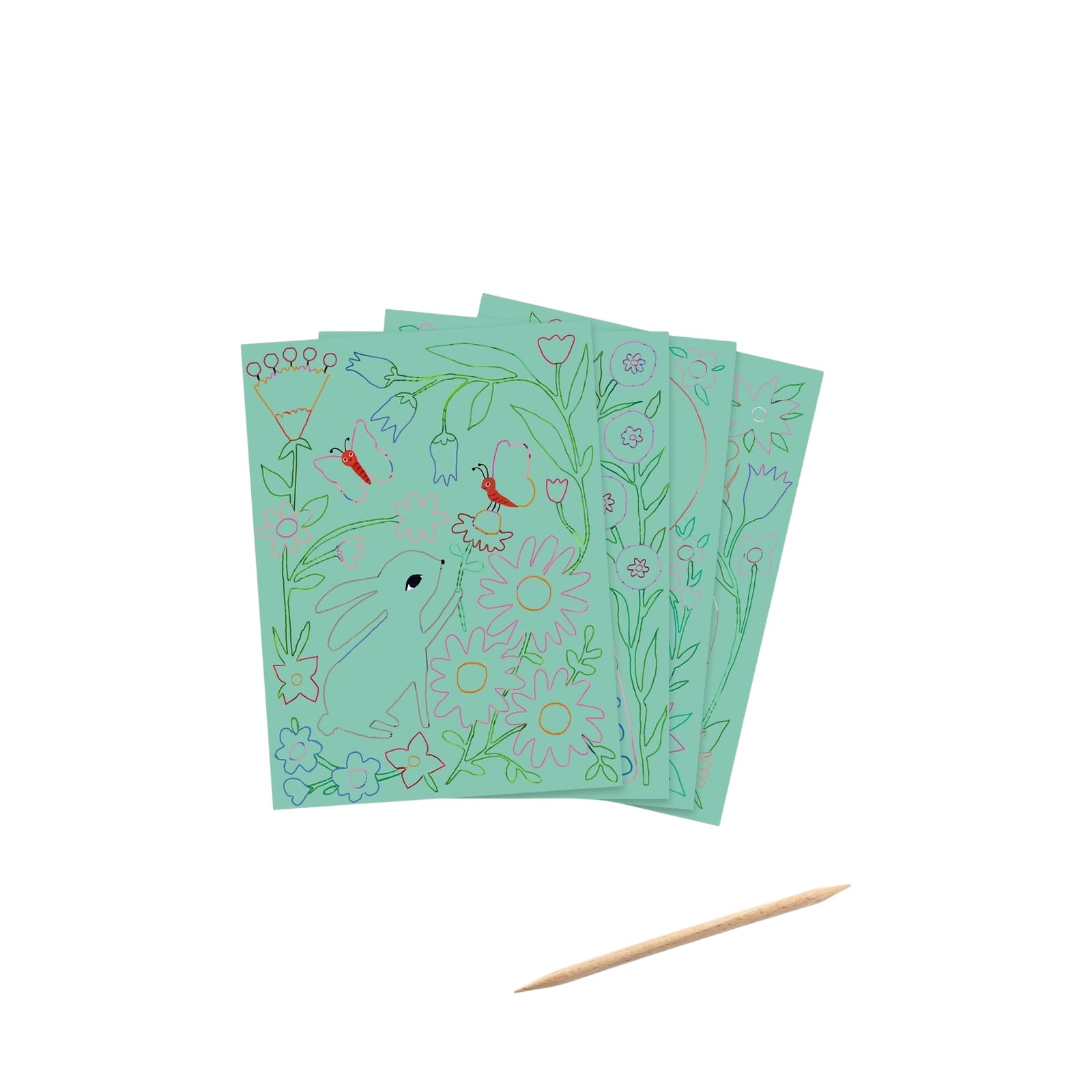 Colour Scratch Boards - Garden Animals