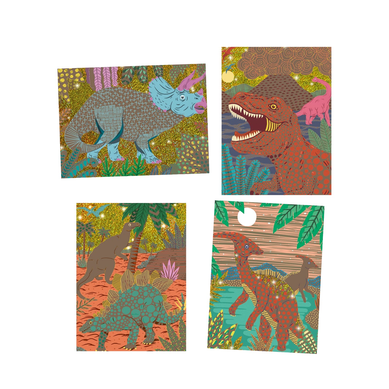Colour Scratch Boards - Dinosaurs