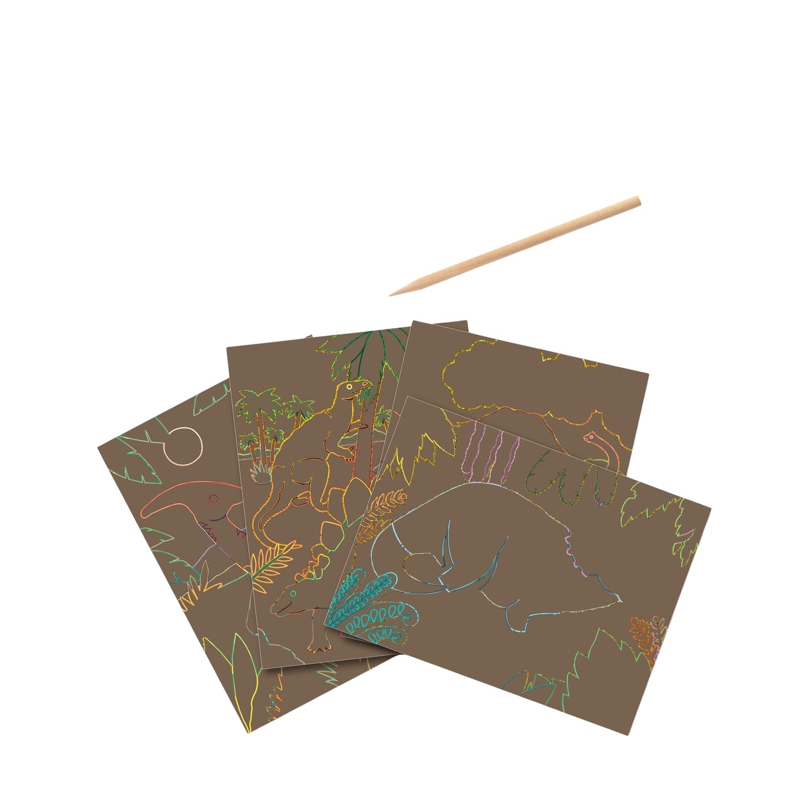 Colour Scratch Boards - Dinosaurs