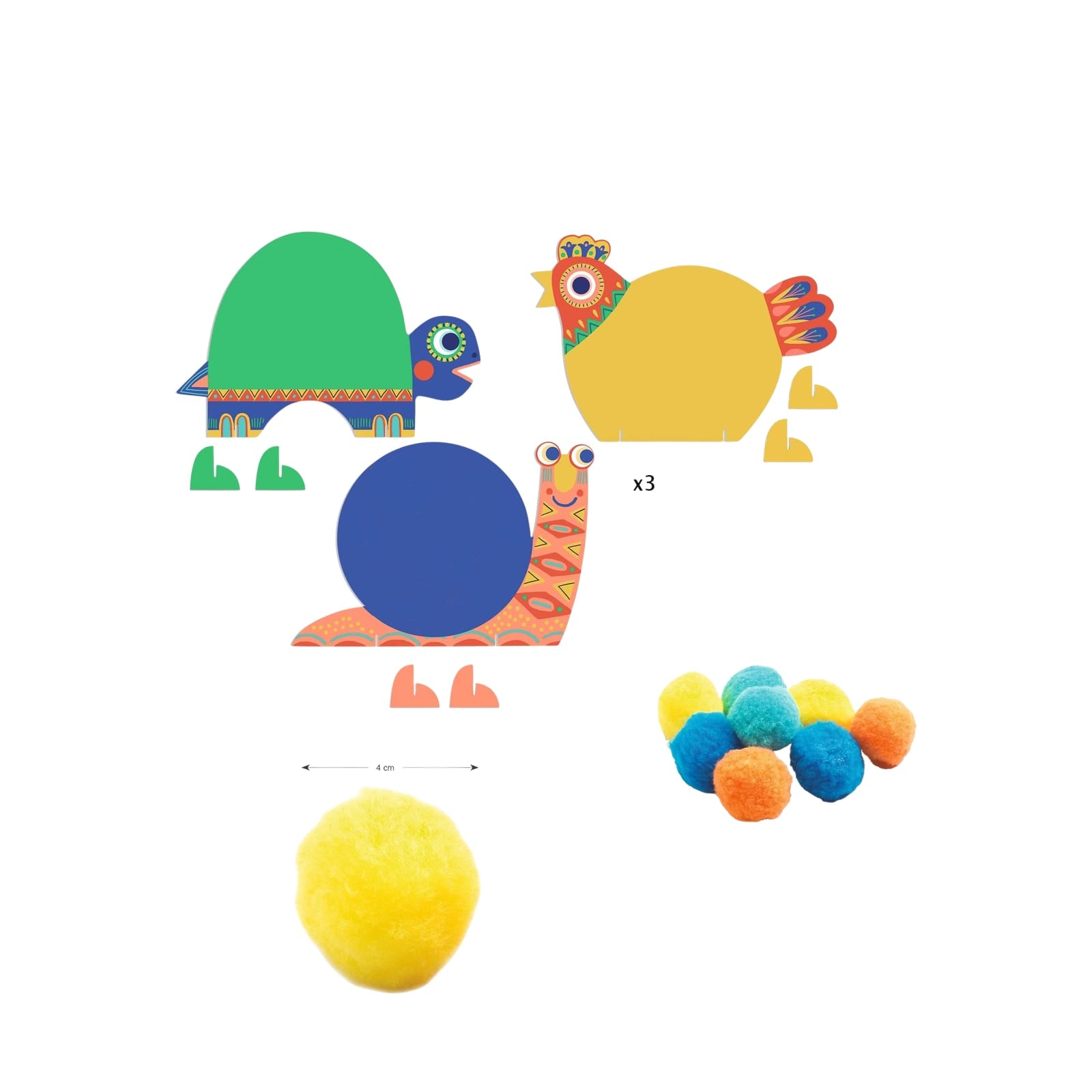 Pompoms Collage Craft Set - Fluffy Animals