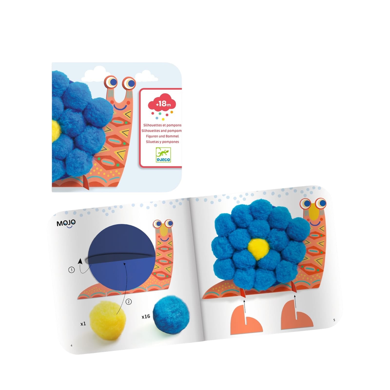 Pompoms Collage Craft Set - Fluffy Animals