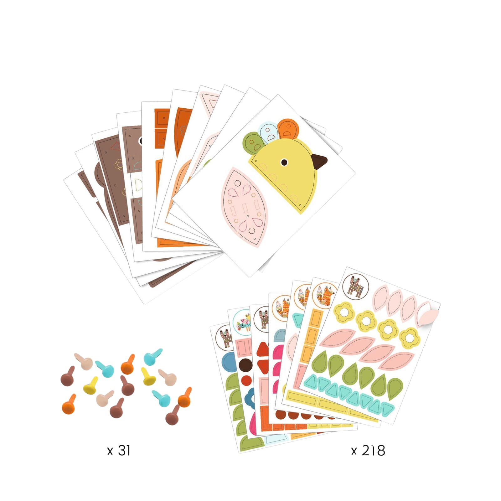 Paper Collage Craft Set - 3 Giant Animals