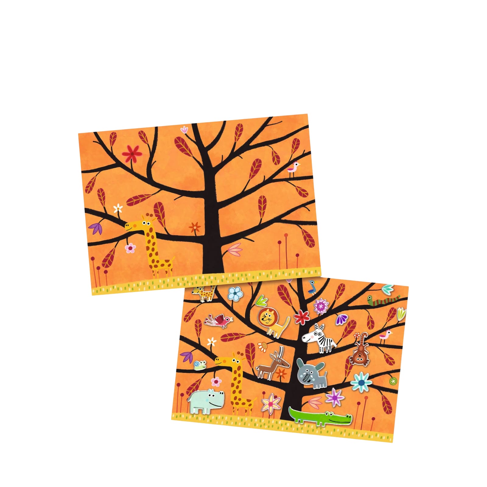 Repositionable Stickers Board - Perched Animals