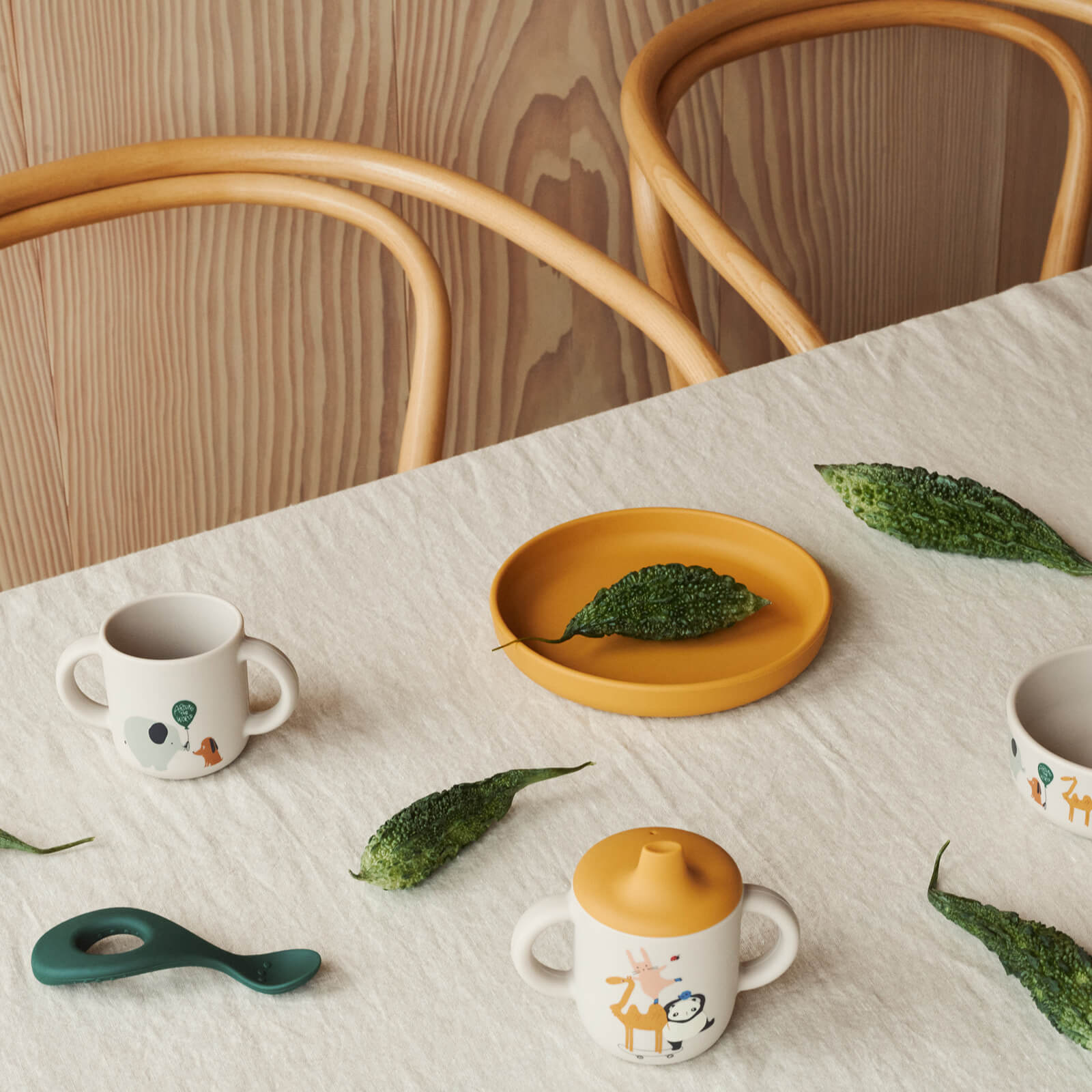 Falk Water Bottle and Panda Lid 350ml - Sandy