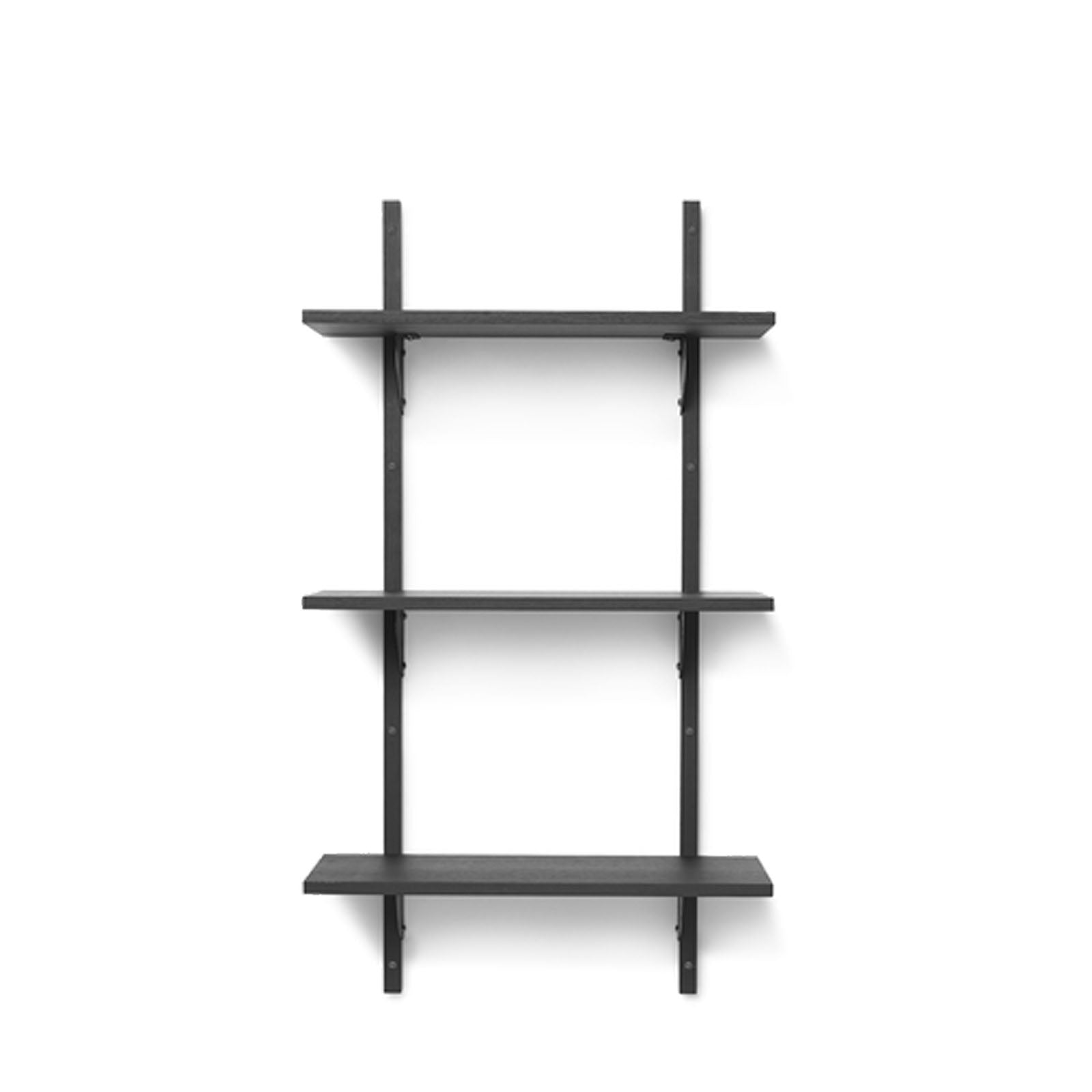 Sector Shelf Triple/Narrow - Black Ash/Bl Brass