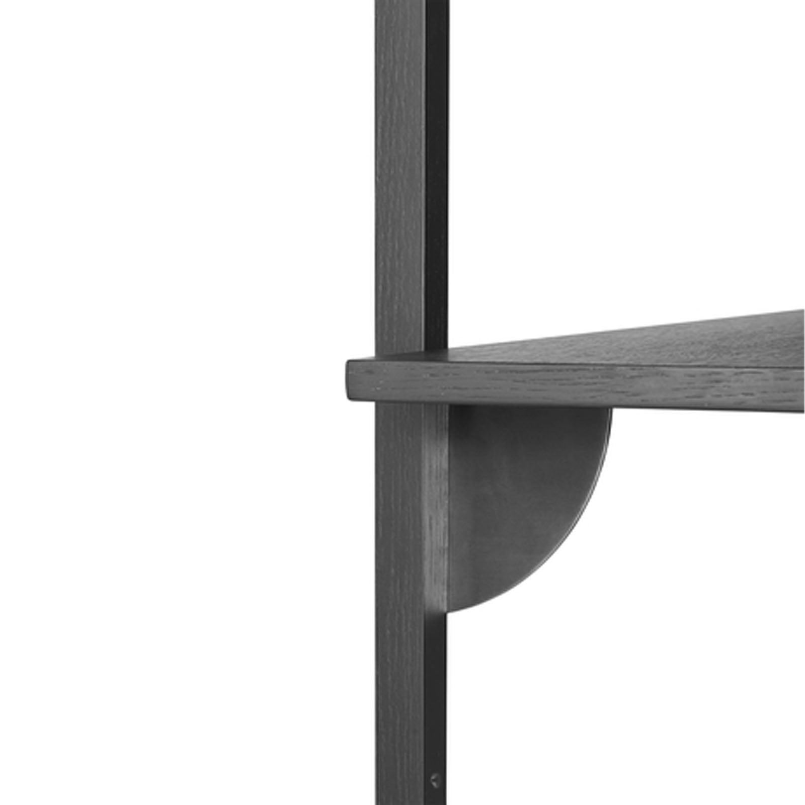 Sector Shelf Triple/Narrow - Black Ash/Bl Brass