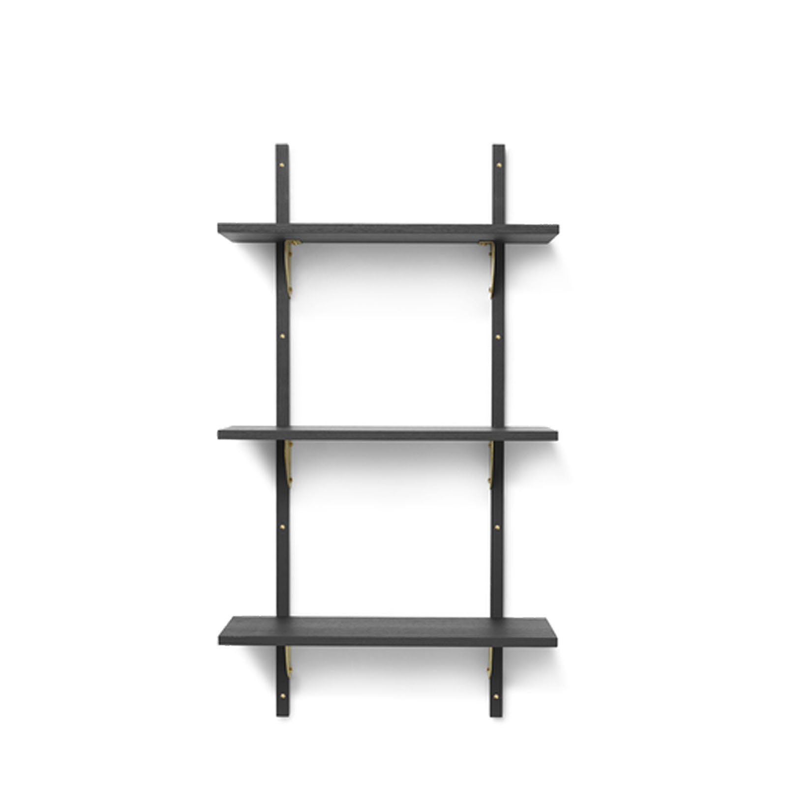 Sector Shelf Triple/Narrow - Black Ash/Brass