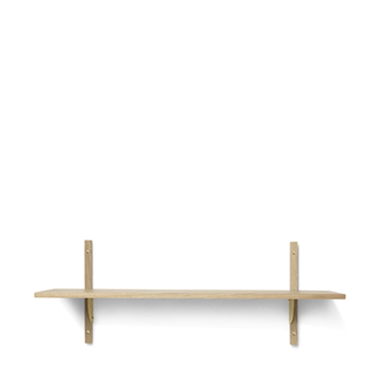 Sector Shelf Single/Wide - Oak/Brass