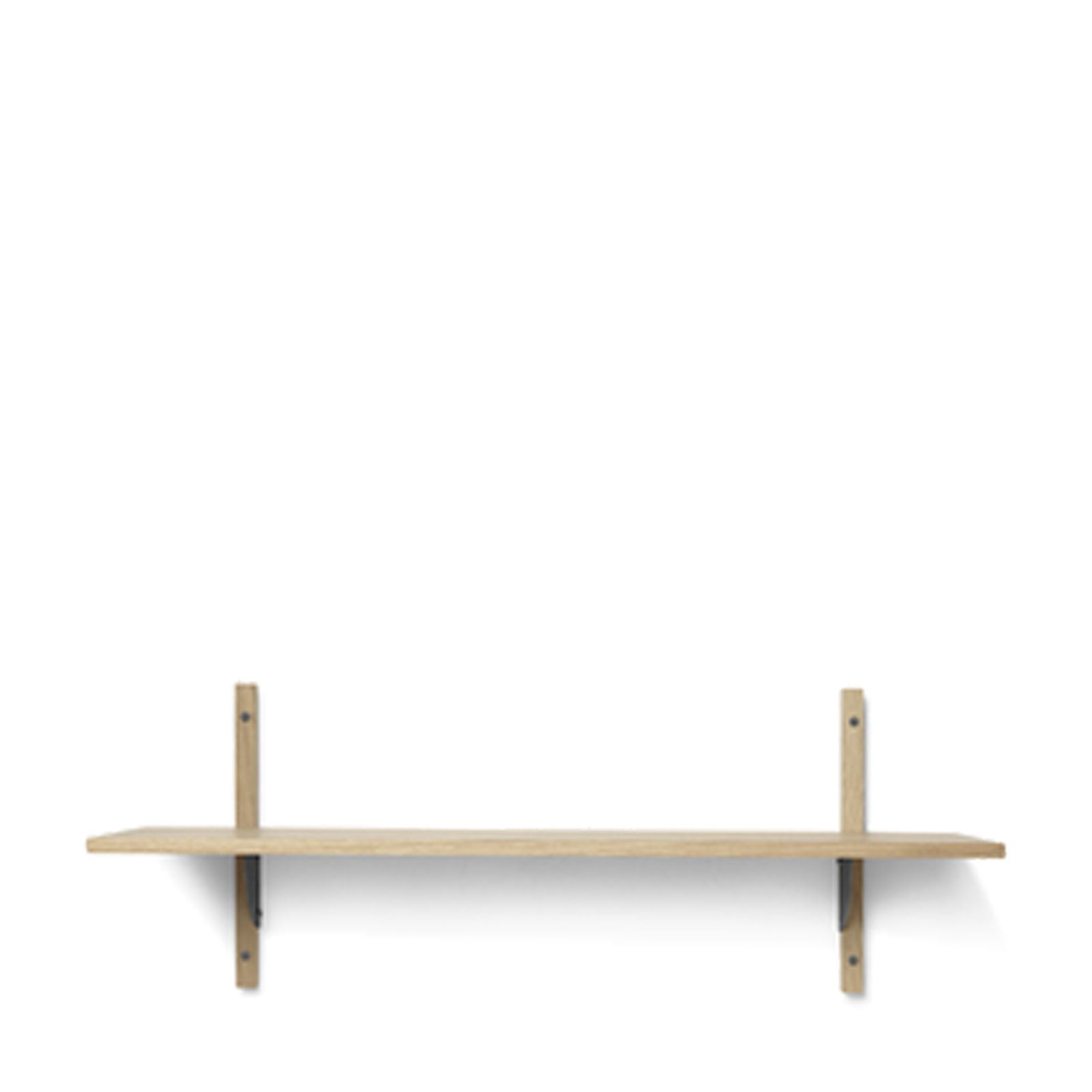 Sector Shelf Single/Wide - Oak/Black Brass