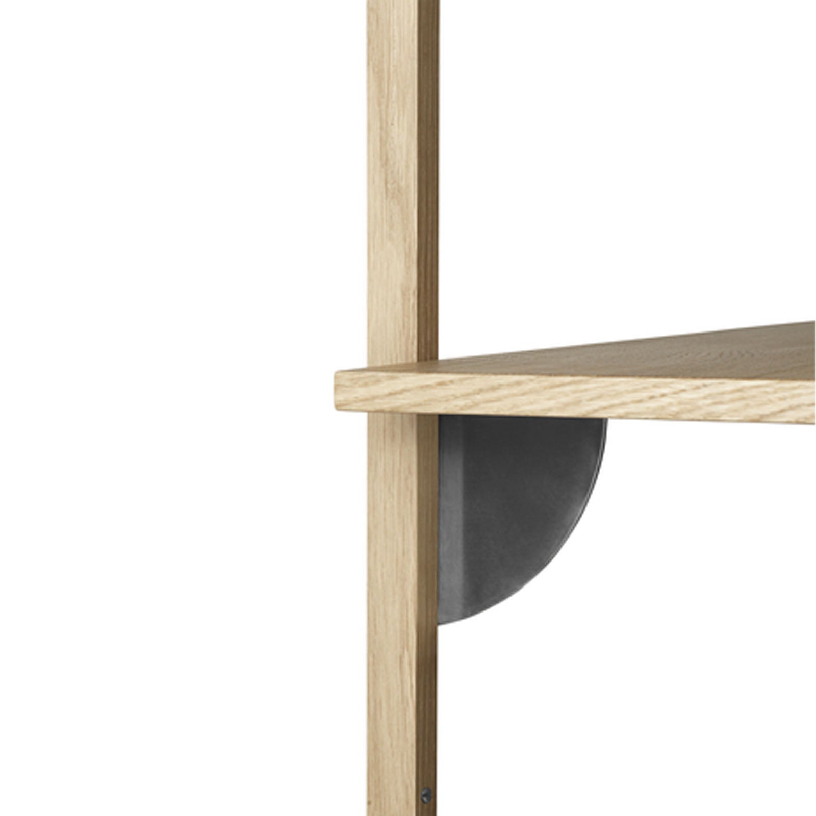 Sector Shelf Single/Wide - Oak/Black Brass