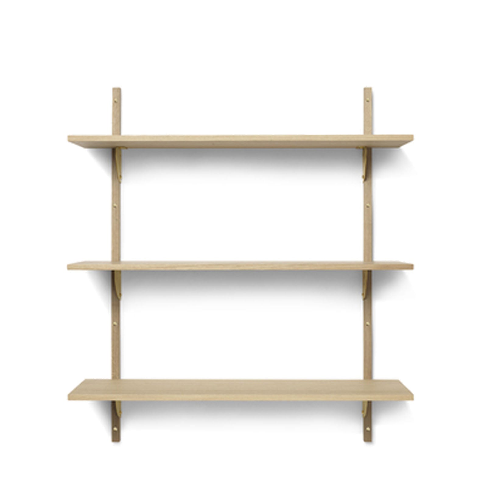 Sector Shelf Triple/Wide - Oak/Brass