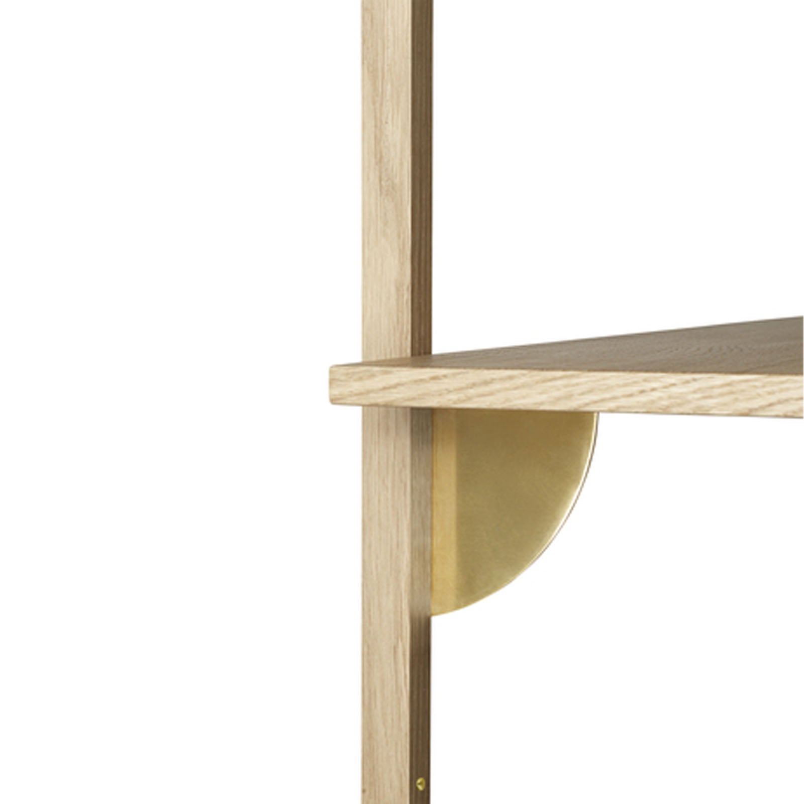 Sector Shelf Triple/Wide - Oak/Brass