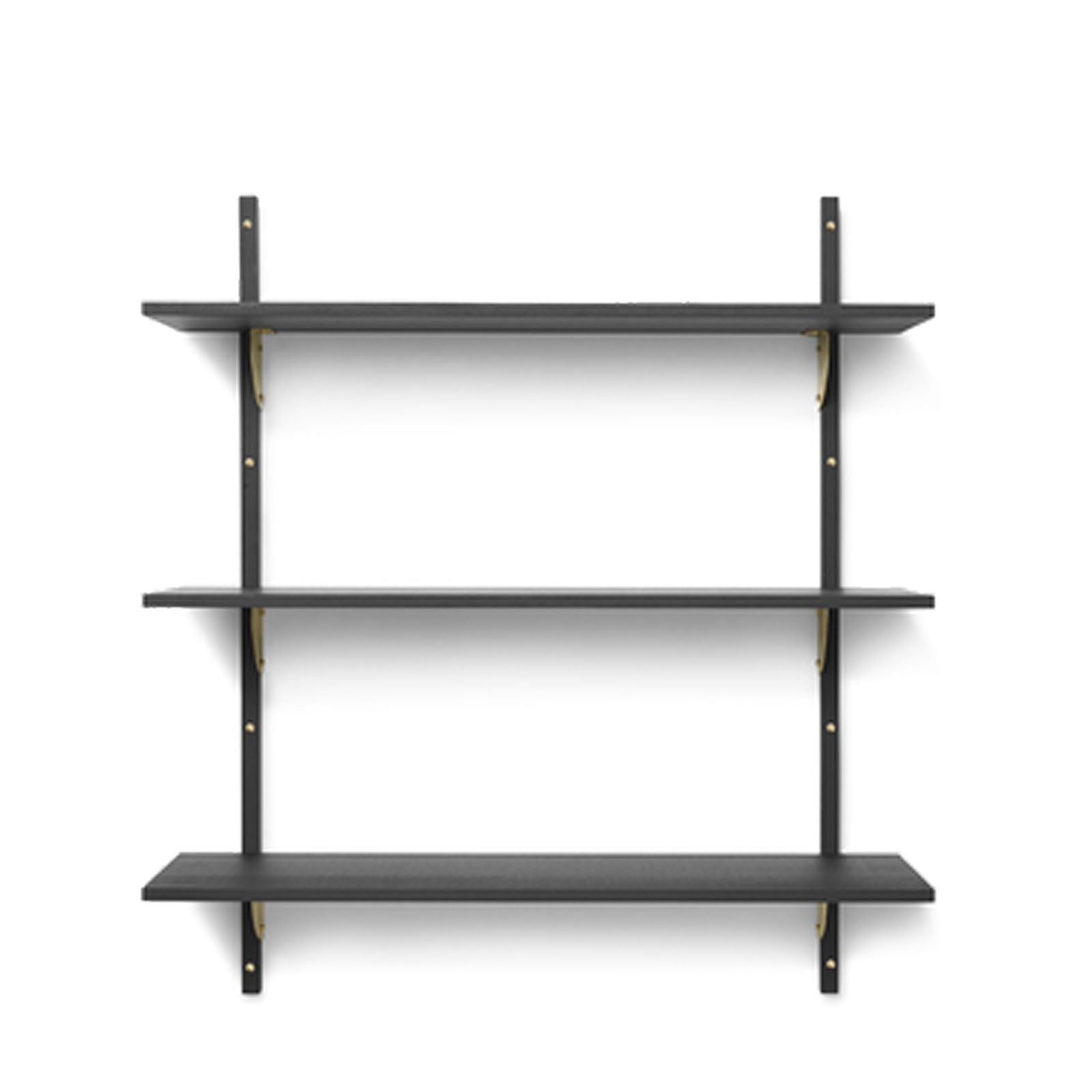 Sector Shelf Triple/Wide - Black Ash/Brass