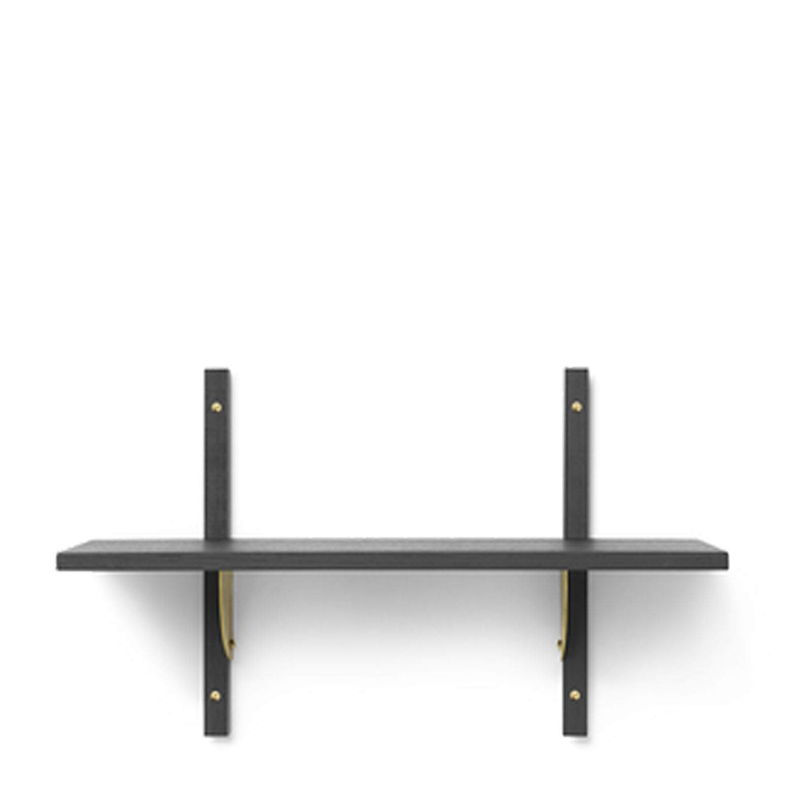 Sector Shelf Single/Narrow - Black Ash/Brass