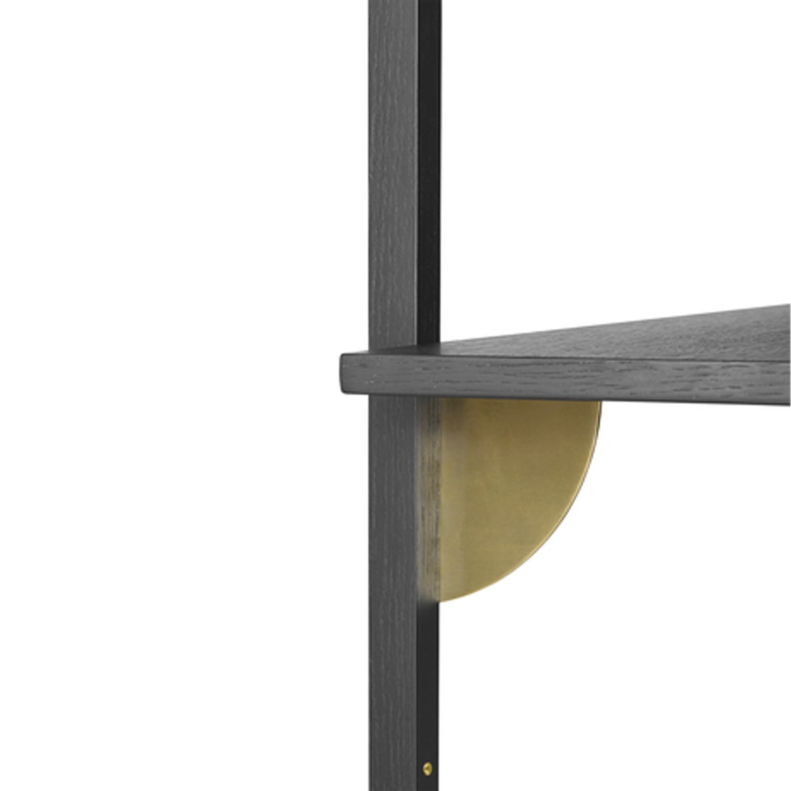 Sector Shelf Single/Narrow - Black Ash/Brass