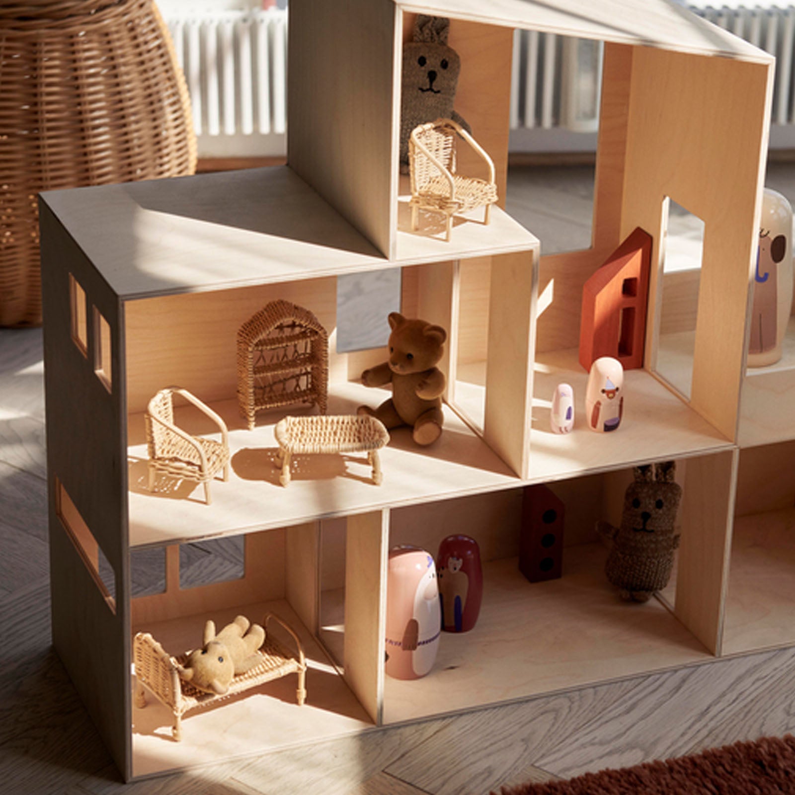 Rattan Dollhouse Furniture - Set of 5