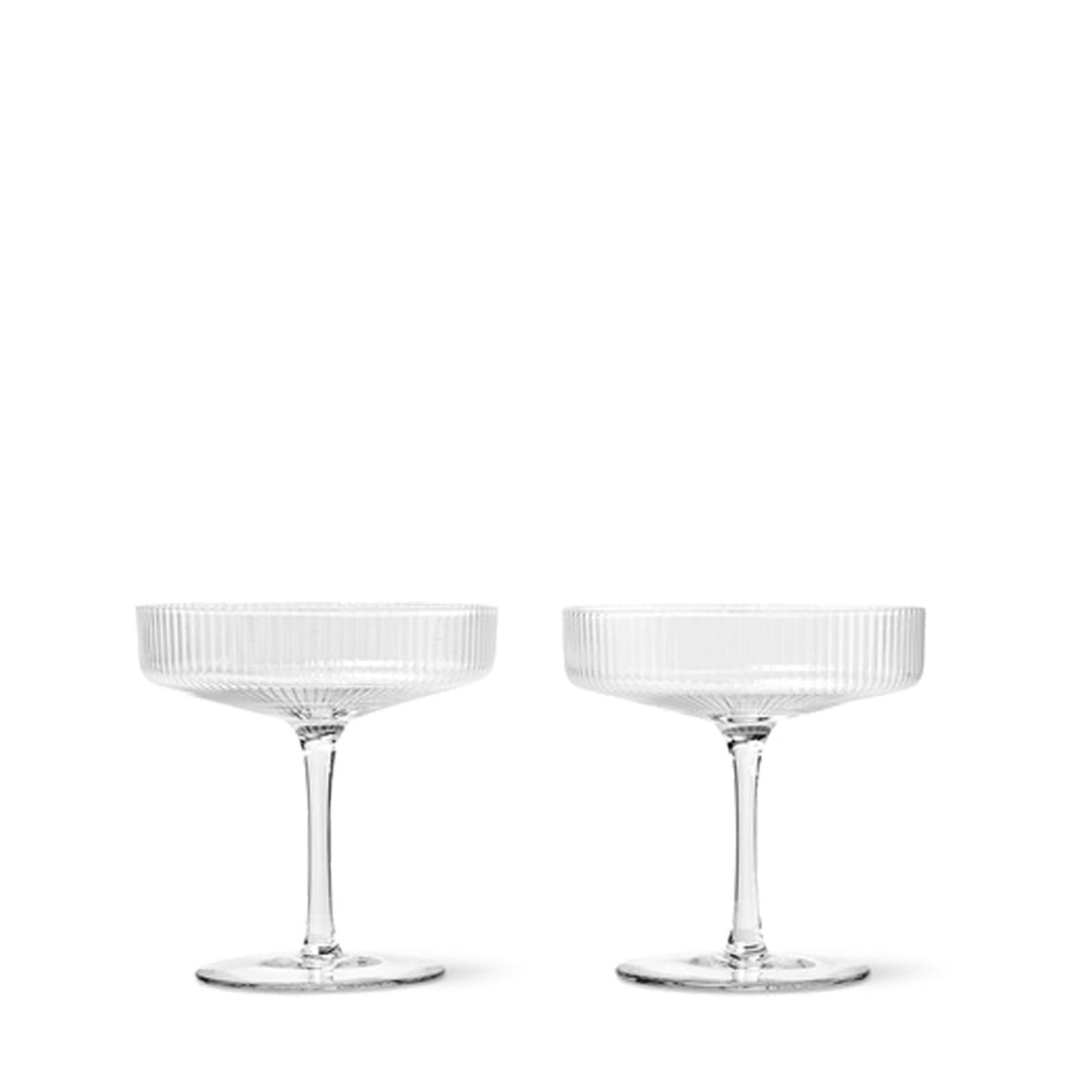 Ripple Champagne Saucers - Set of 2 - Clear
