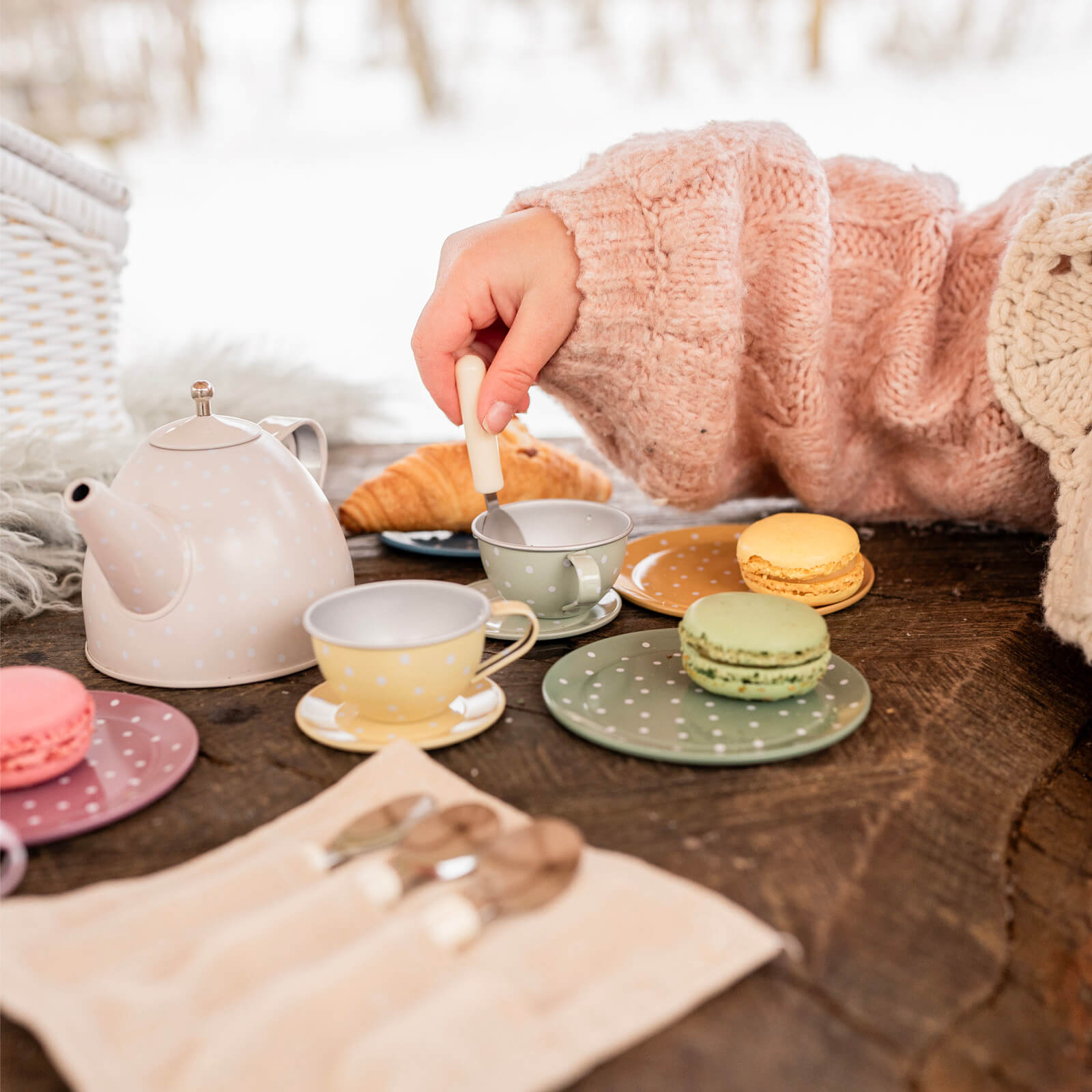 Tea Set with Basket
