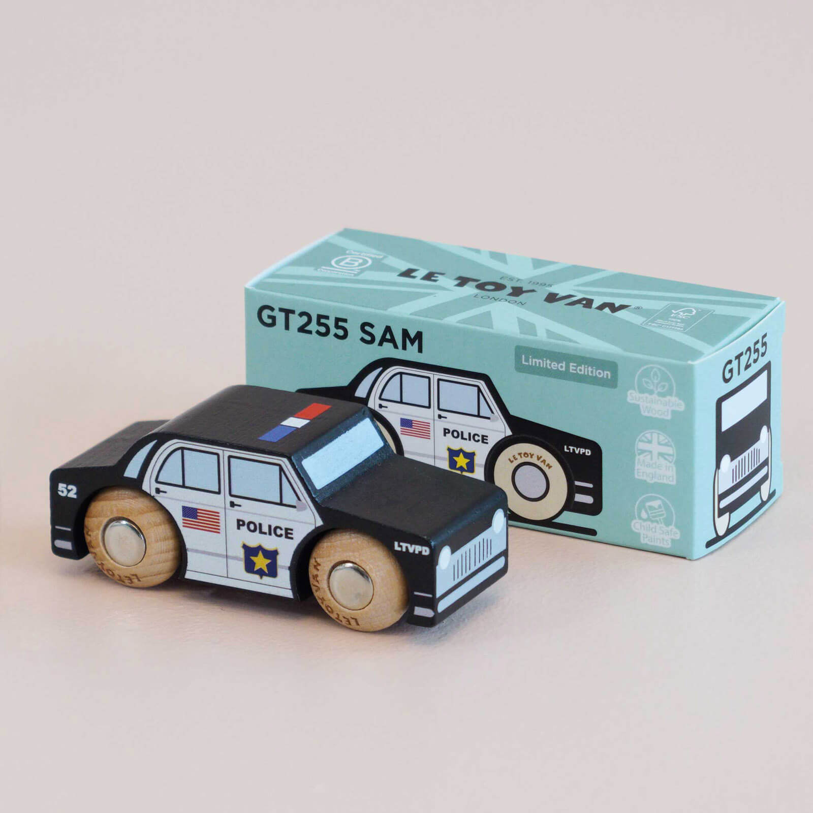Wooden Police Car USA - GT255 Sam