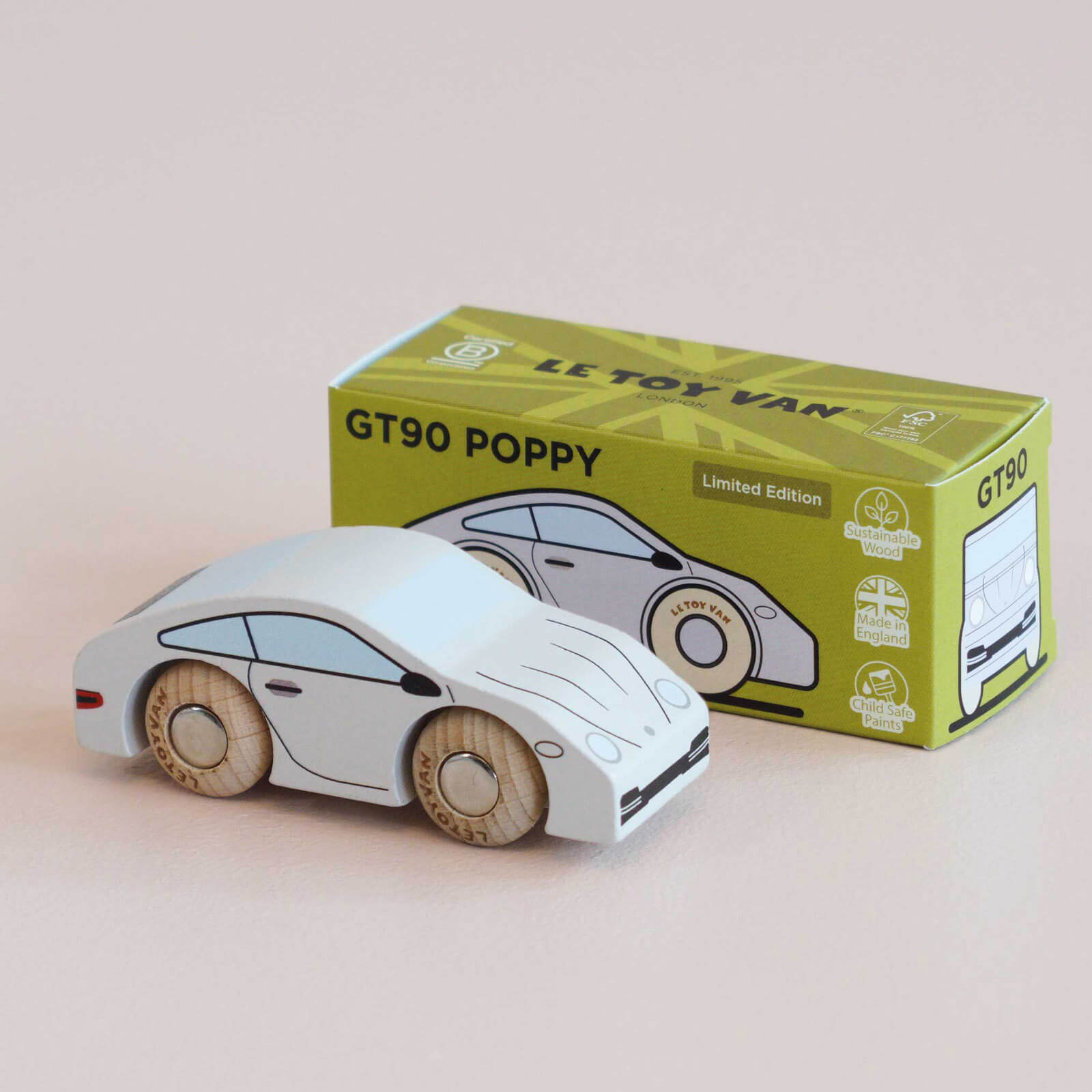 Wooden Car - GT90 Poppy