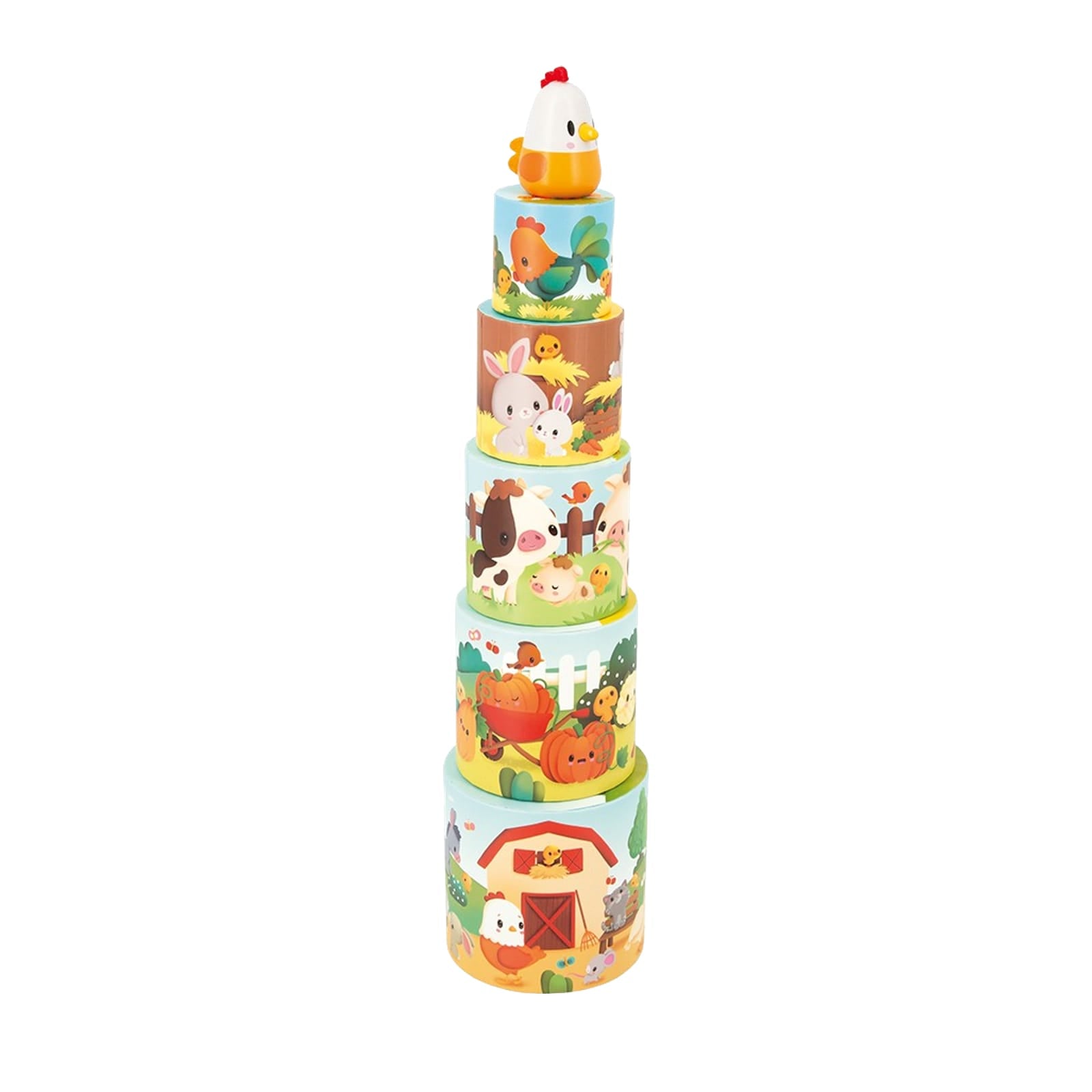 Farm Stacking Pyramid with Hen