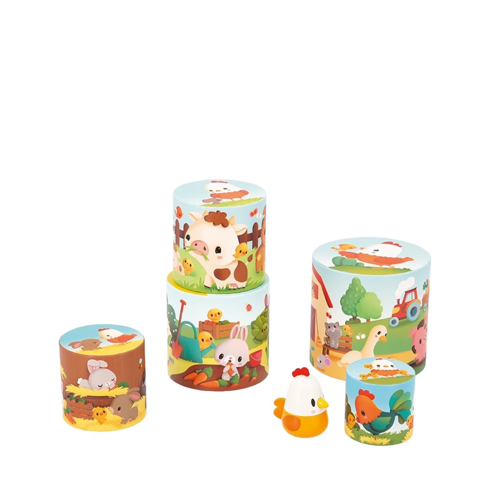Farm Stacking Pyramid with Hen
