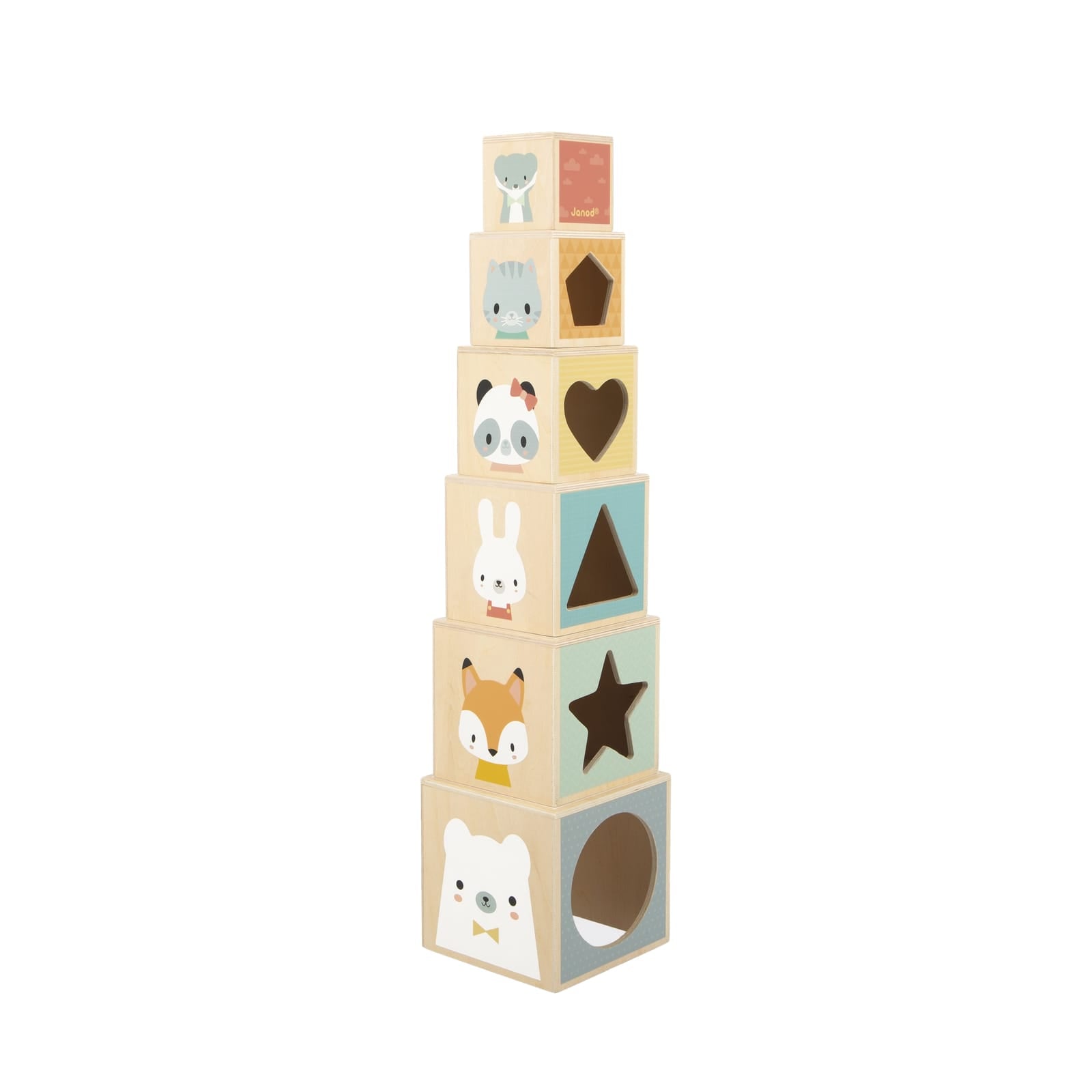 6 Wooden Block Stacking Pyramid