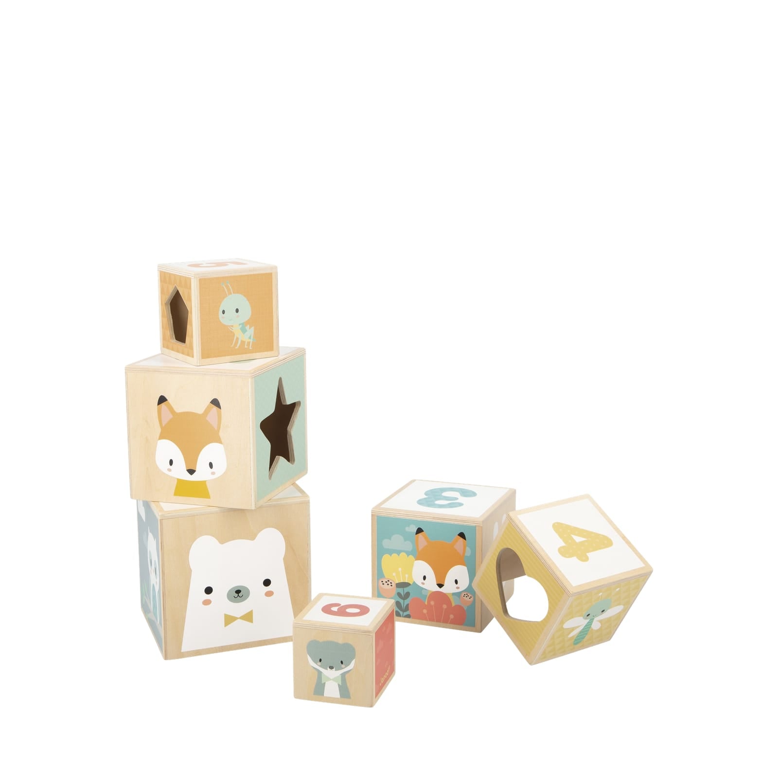 6 Wooden Block Stacking Pyramid