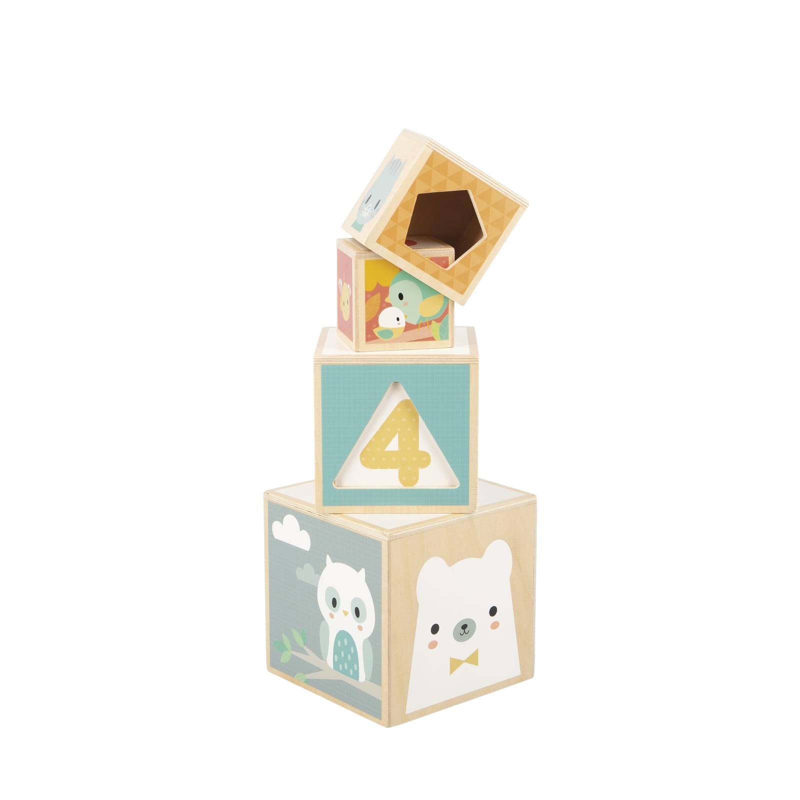 6 Wooden Block Stacking Pyramid