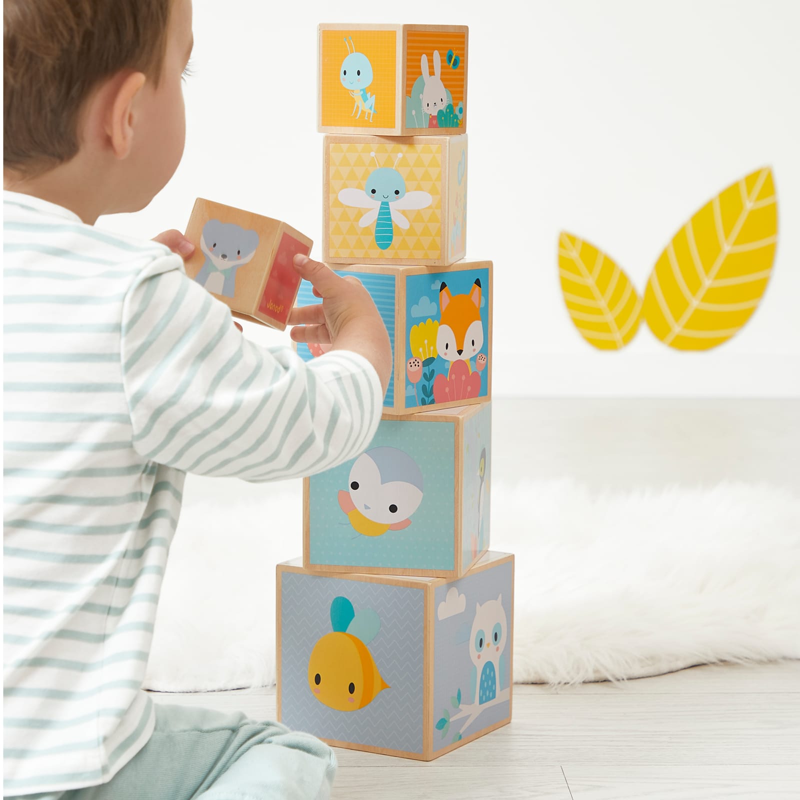 6 Wooden Block Stacking Pyramid