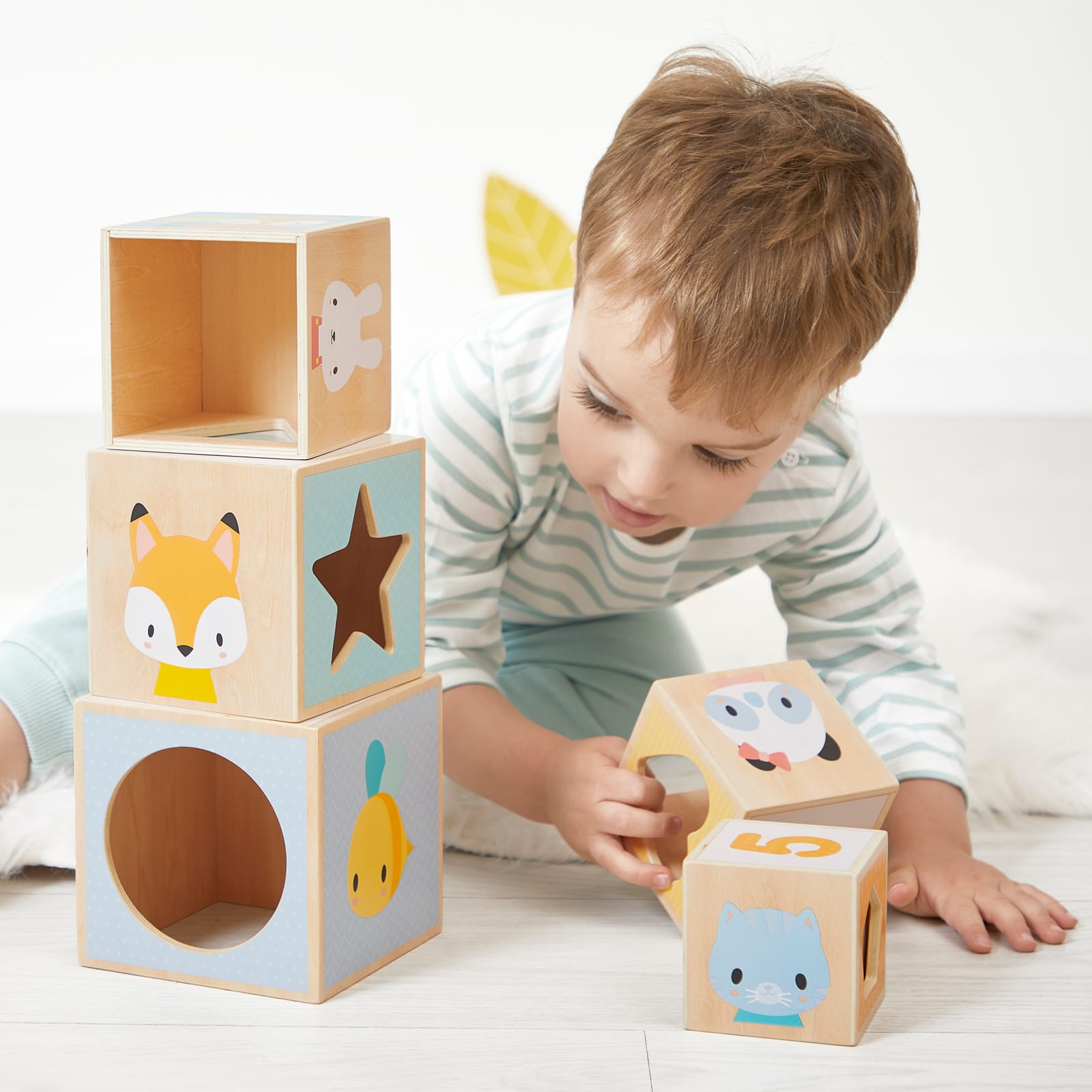 6 Wooden Block Stacking Pyramid