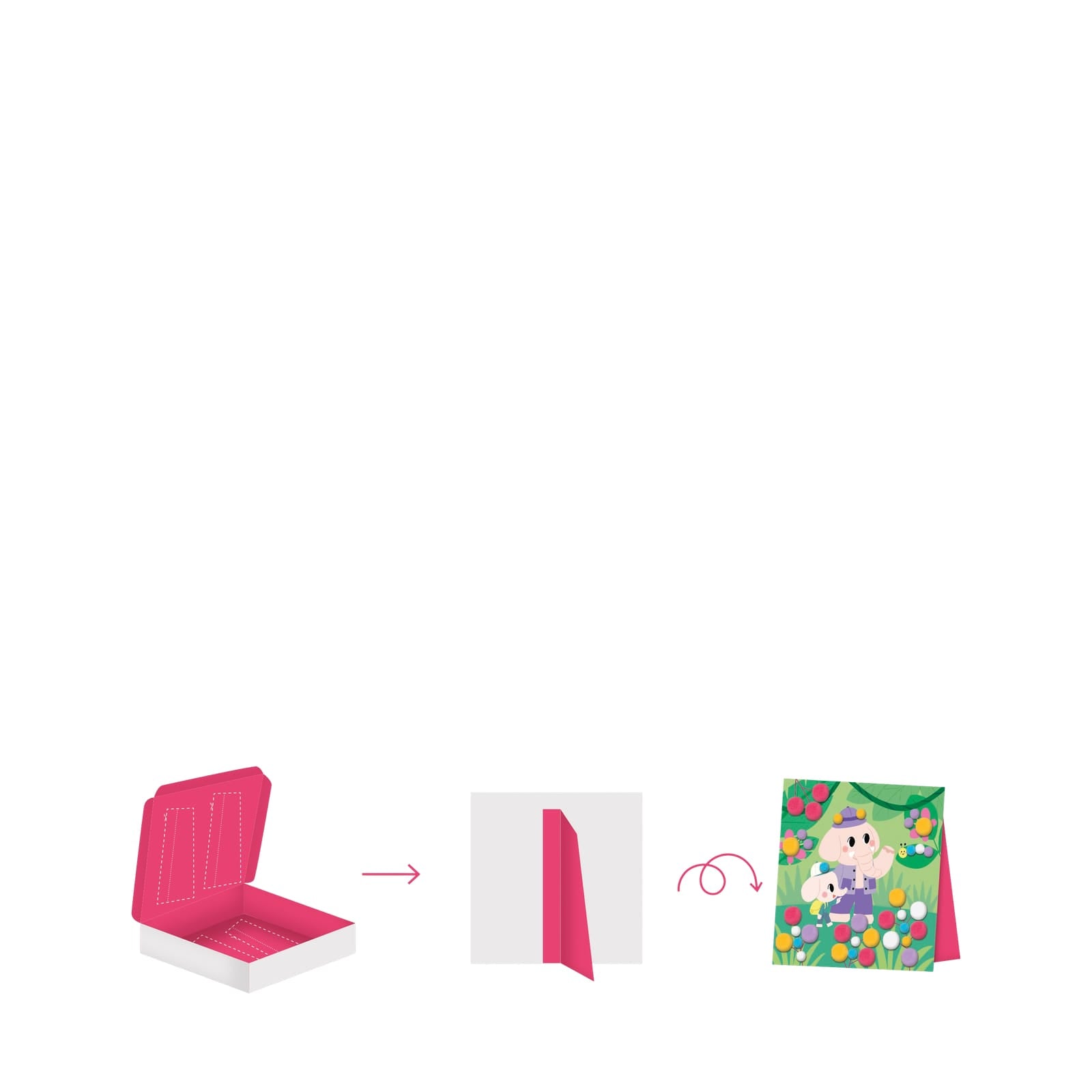 Animal Scene Boards with Stick On Pompoms