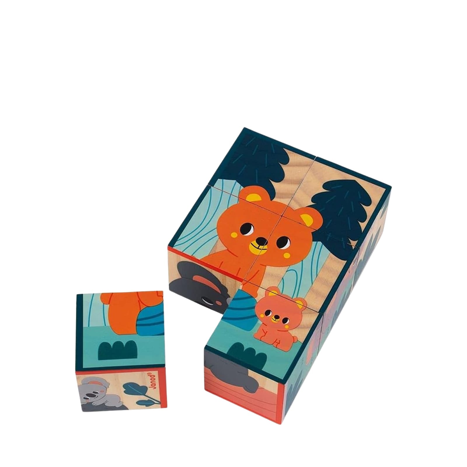 6 Animal Wooden Puzzle Blocks