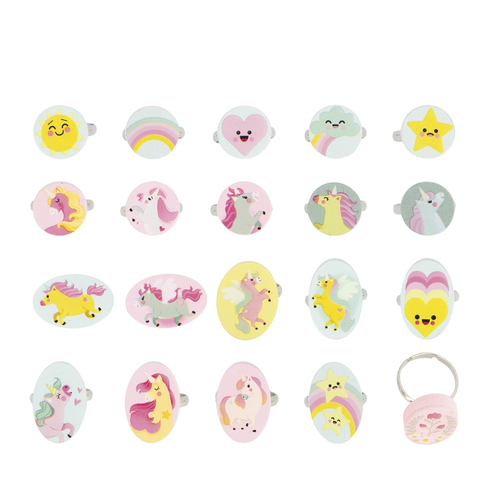 20 Adjustable Rings - Unicorn