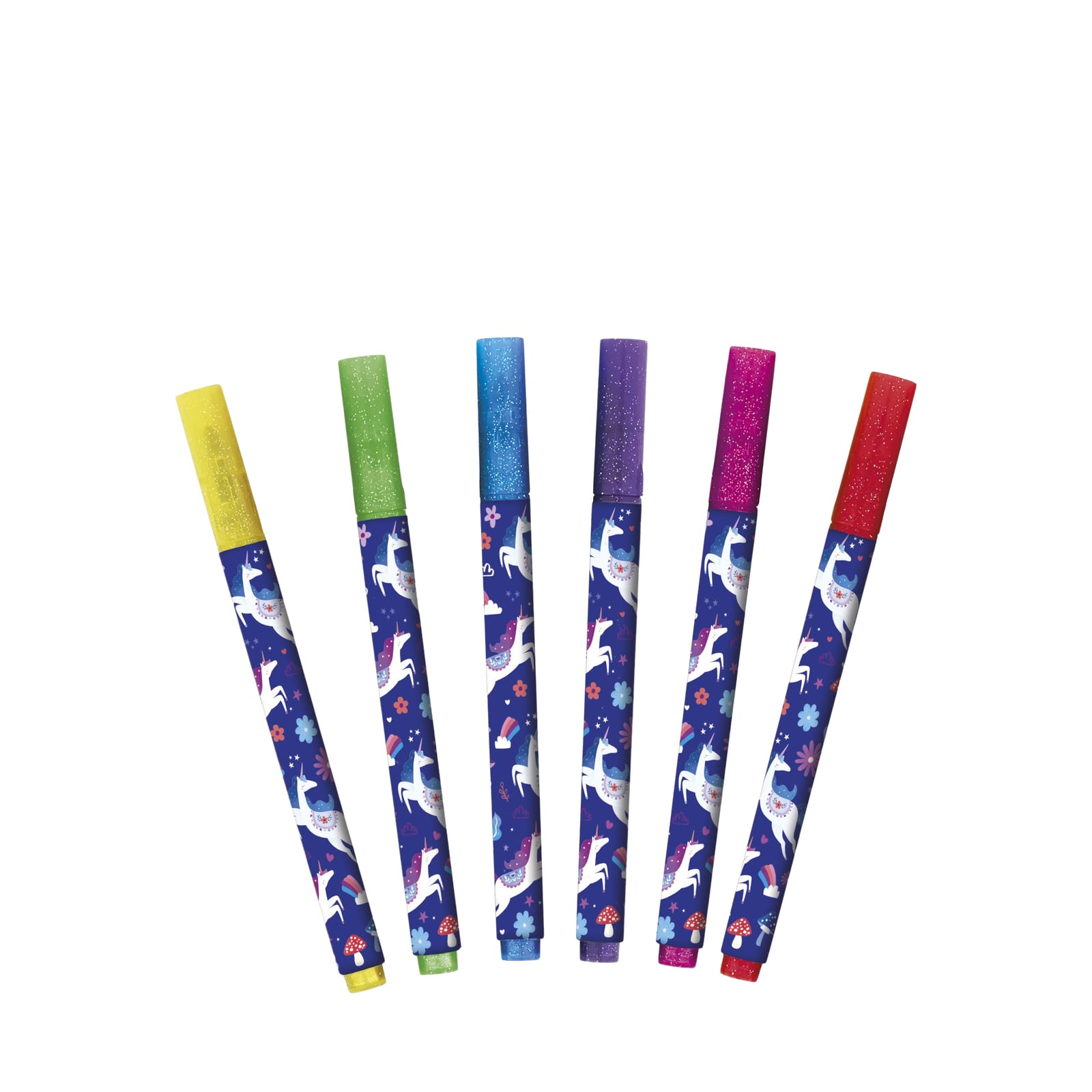 6 Coloured Glitter Markers - Dreamland