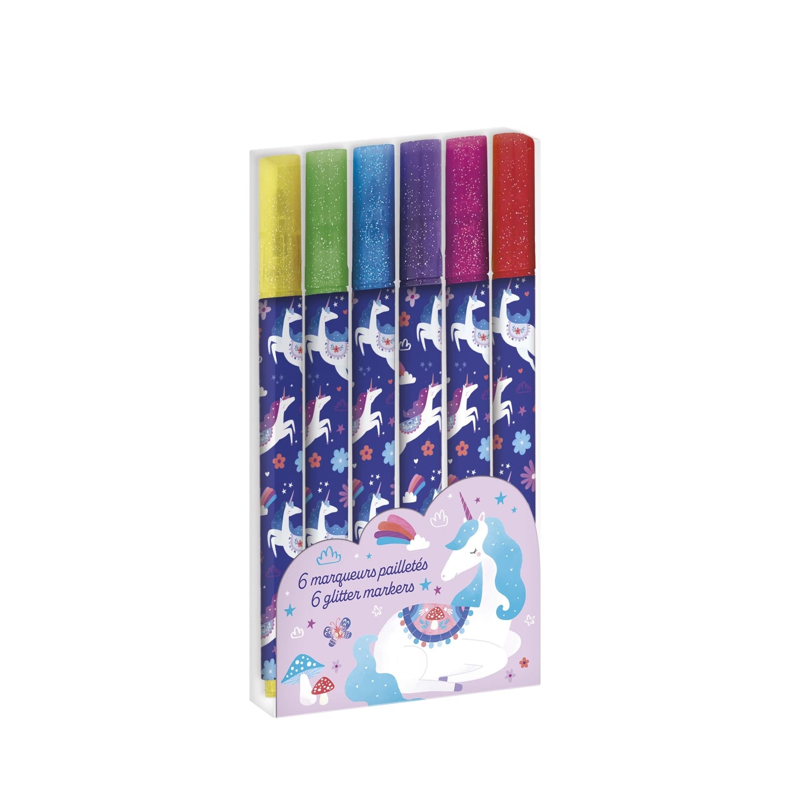 6 Coloured Glitter Markers - Dreamland