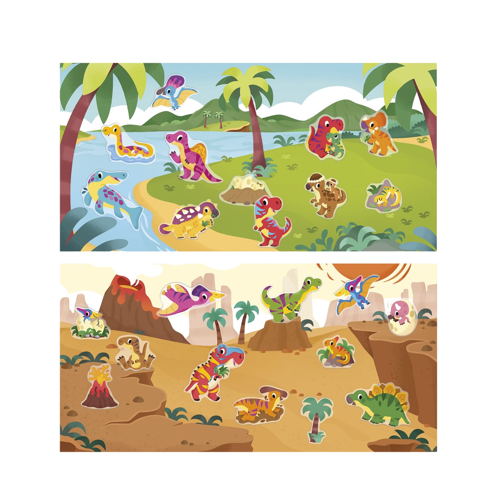 Repositionable Thick Stickers and Scenes - Dinosaurs