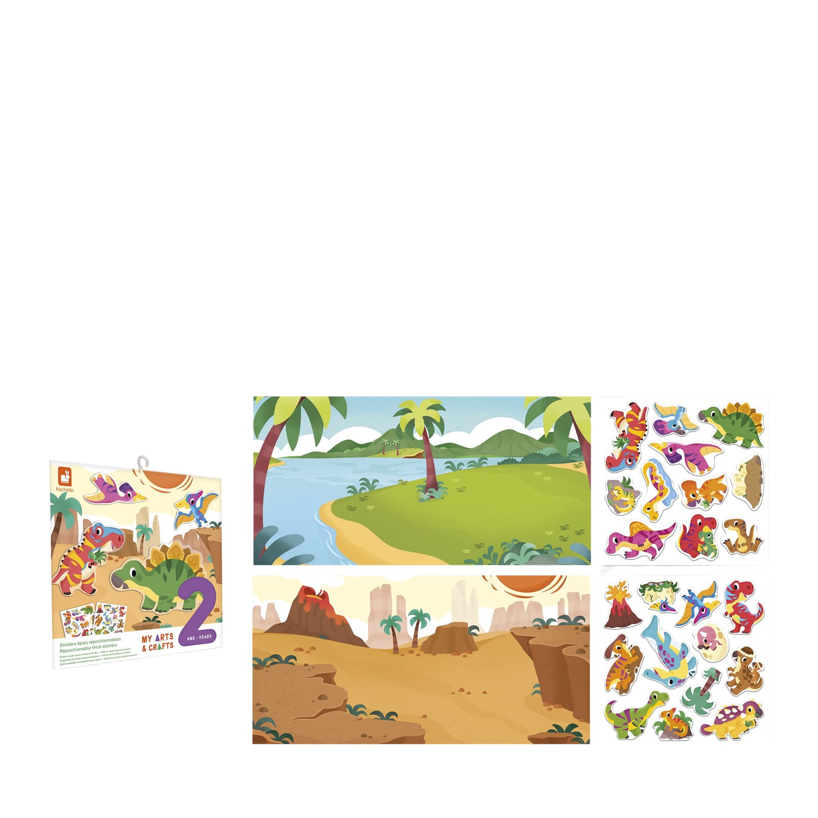 Repositionable Thick Stickers and Scenes - Dinosaurs