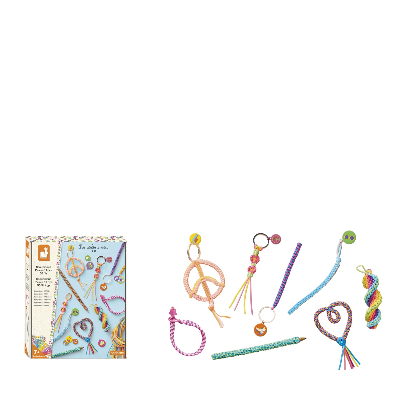 Scoubidous Peace and Love - 50 Threads Set