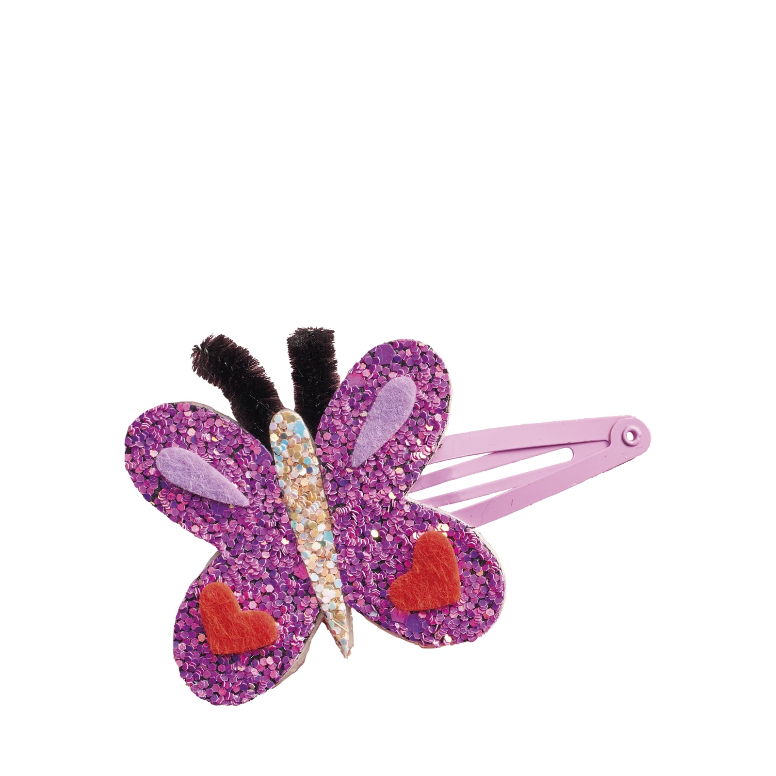 6 Glitter Hair Clips Craft Set - Flower Garden