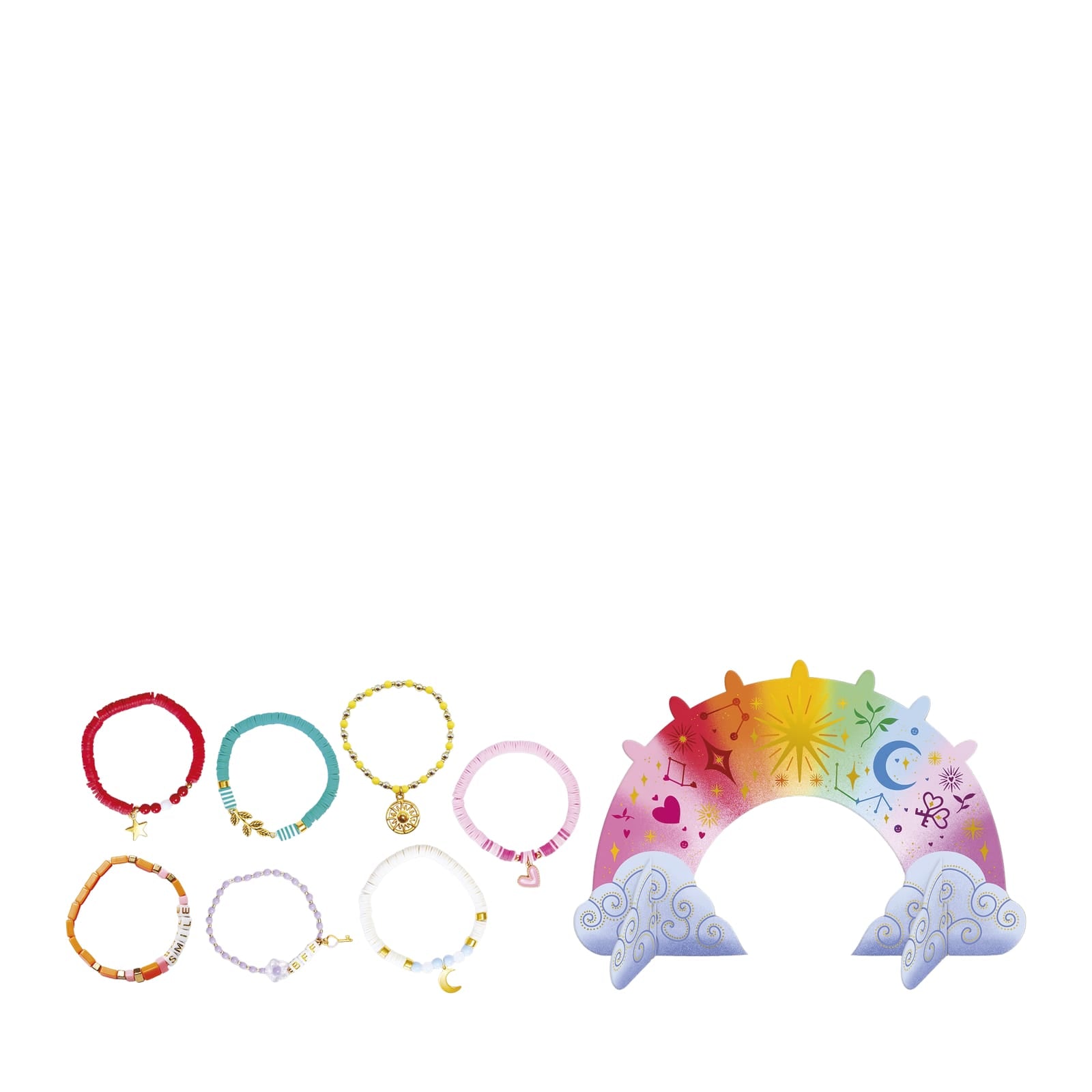 7 Bracelets Craft Set with Display Rainbow