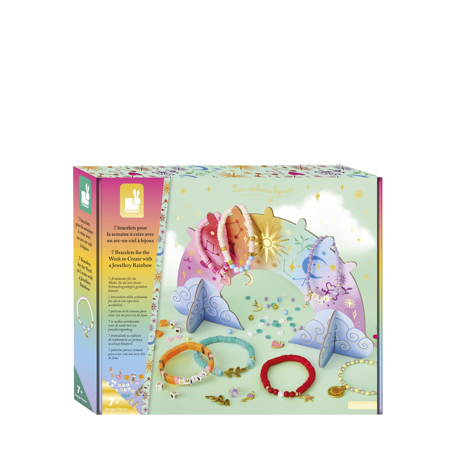7 Bracelets Craft Set with Display Rainbow