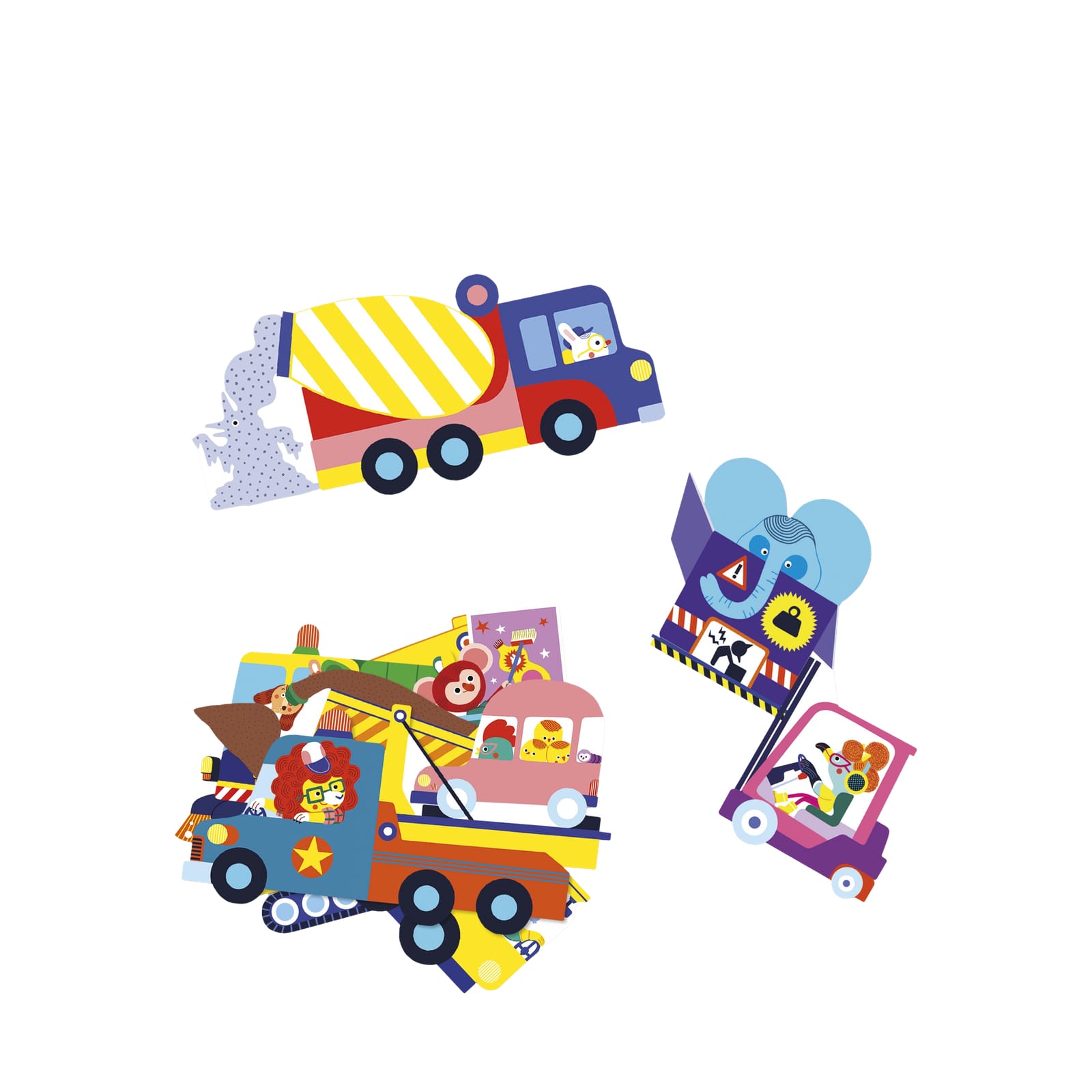 50 Big Stickers - Fun Vehicles