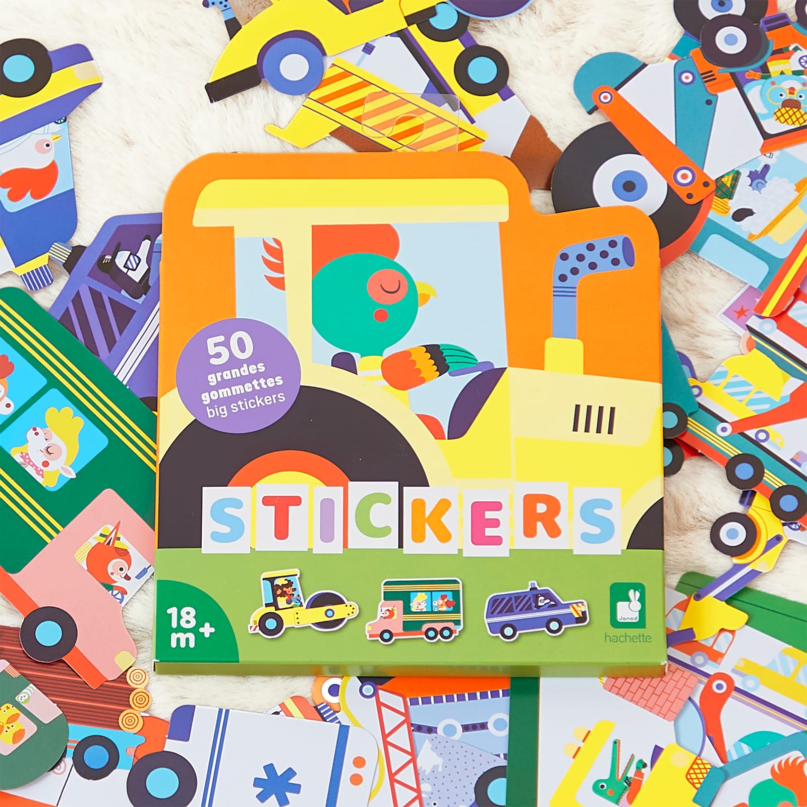 50 Big Stickers - Fun Vehicles
