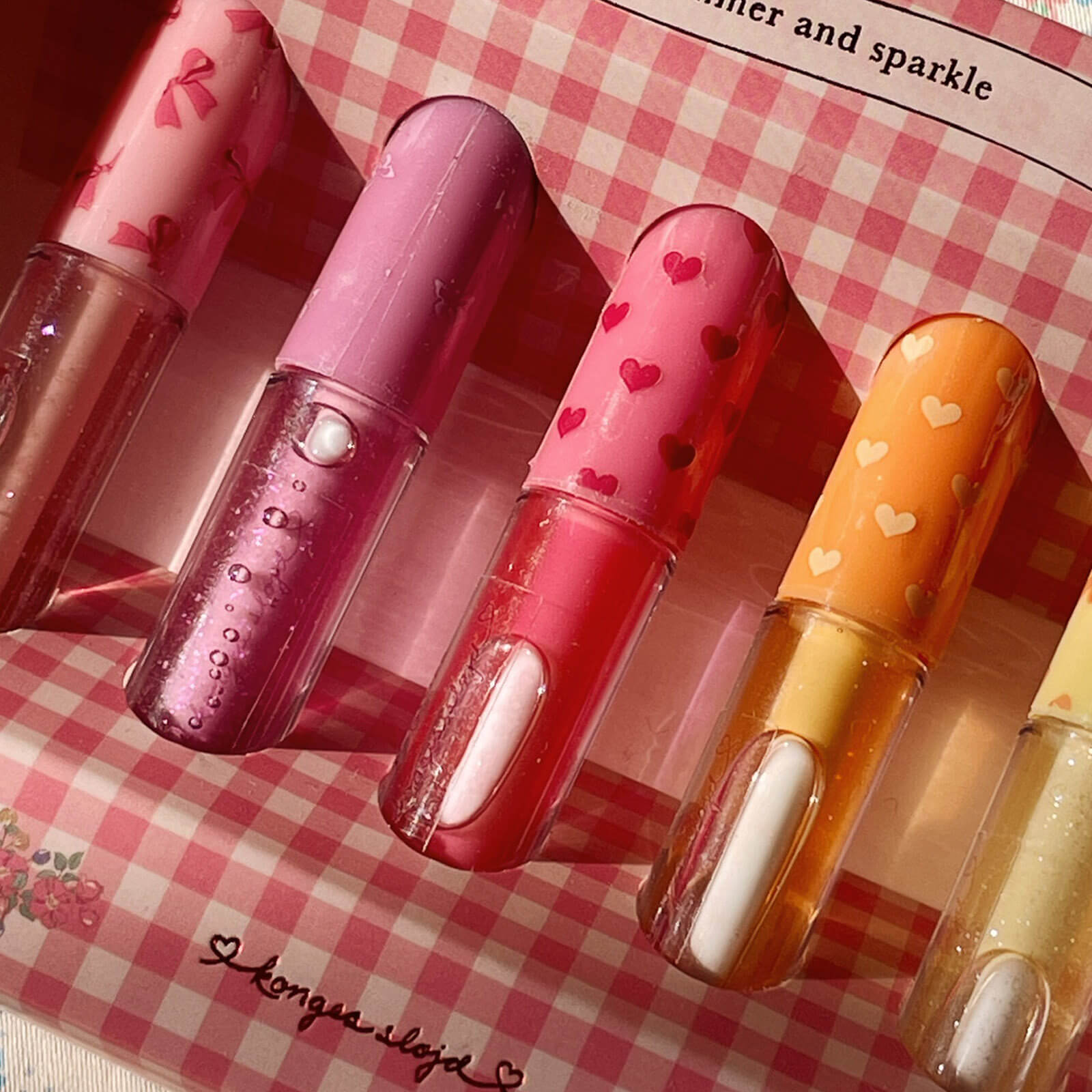 5 Glitter Lip Glosses - Multi Colours