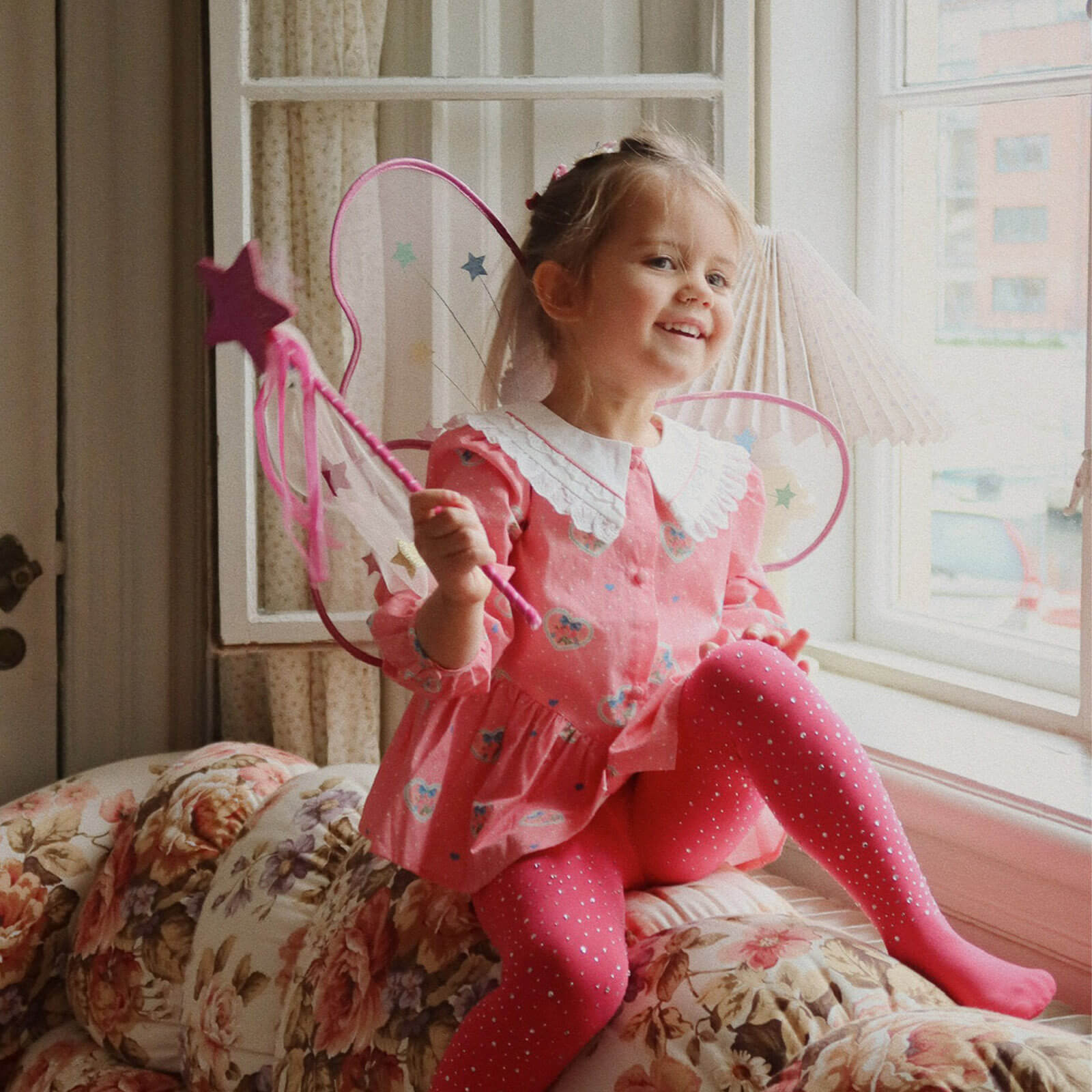 Fairy Wings and Wand Costume - Pink Rainbow