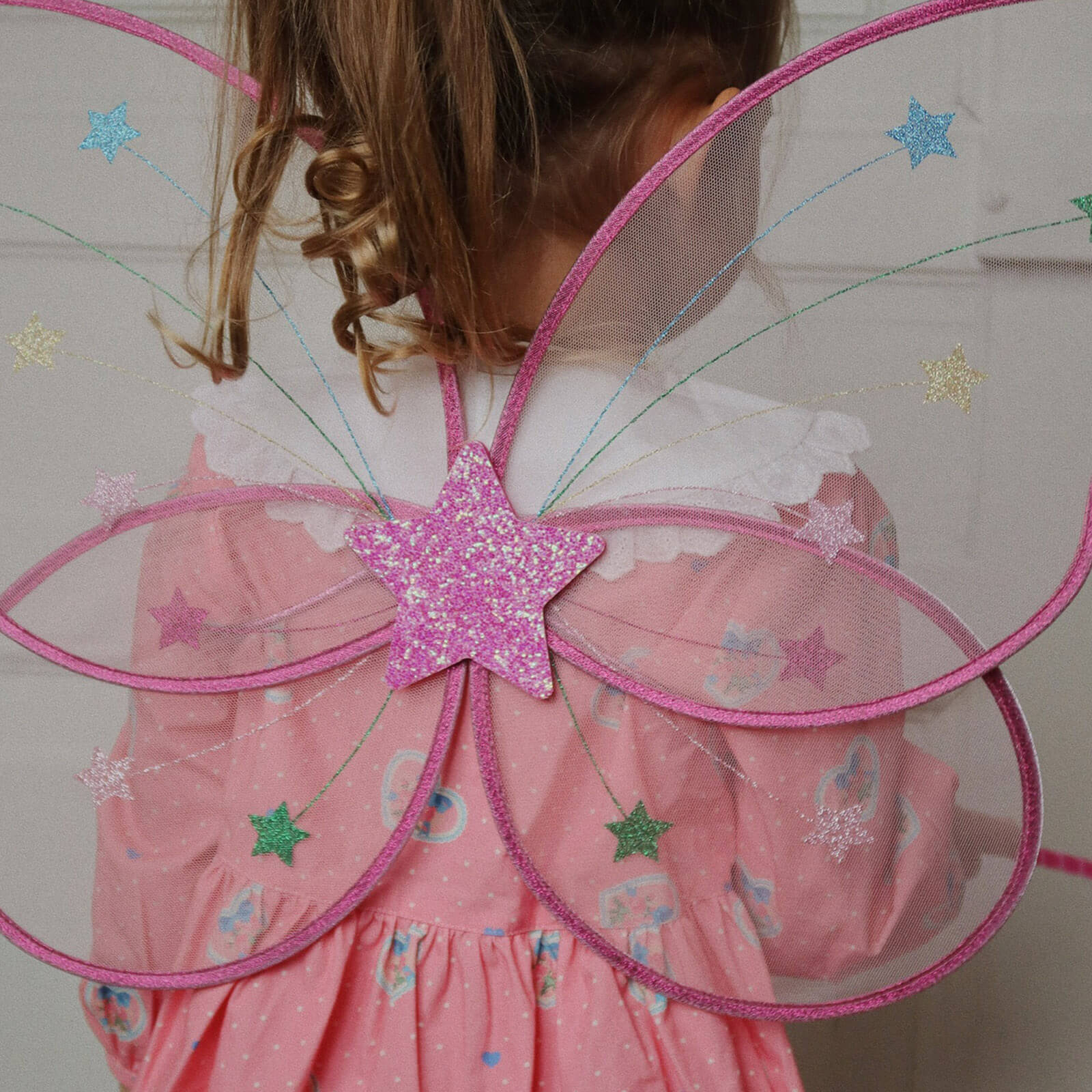 Fairy Wings and Wand Costume - Pink Rainbow