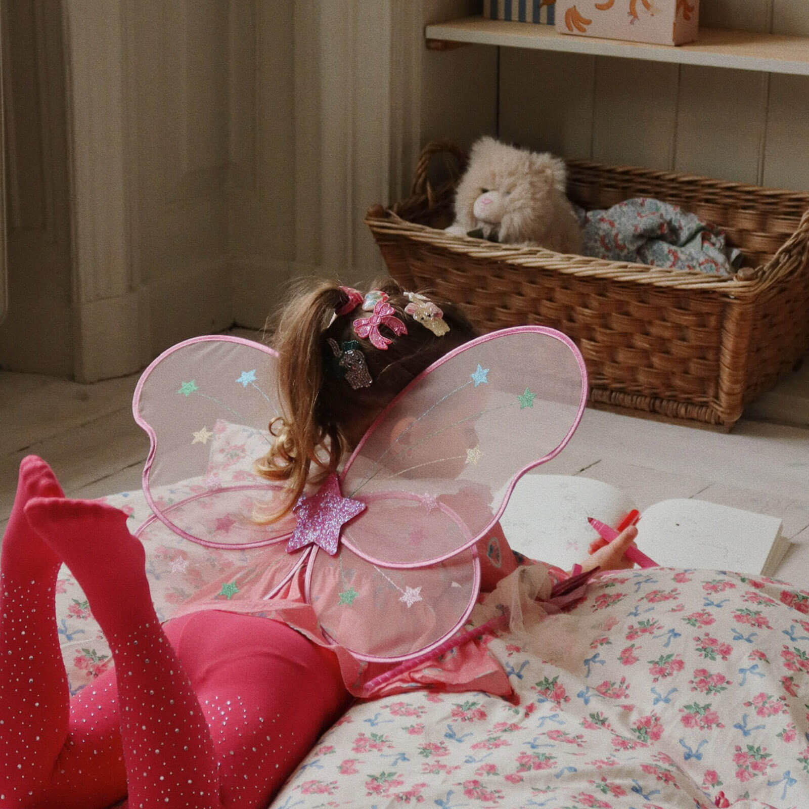 Fairy Wings and Wand Costume - Pink Rainbow
